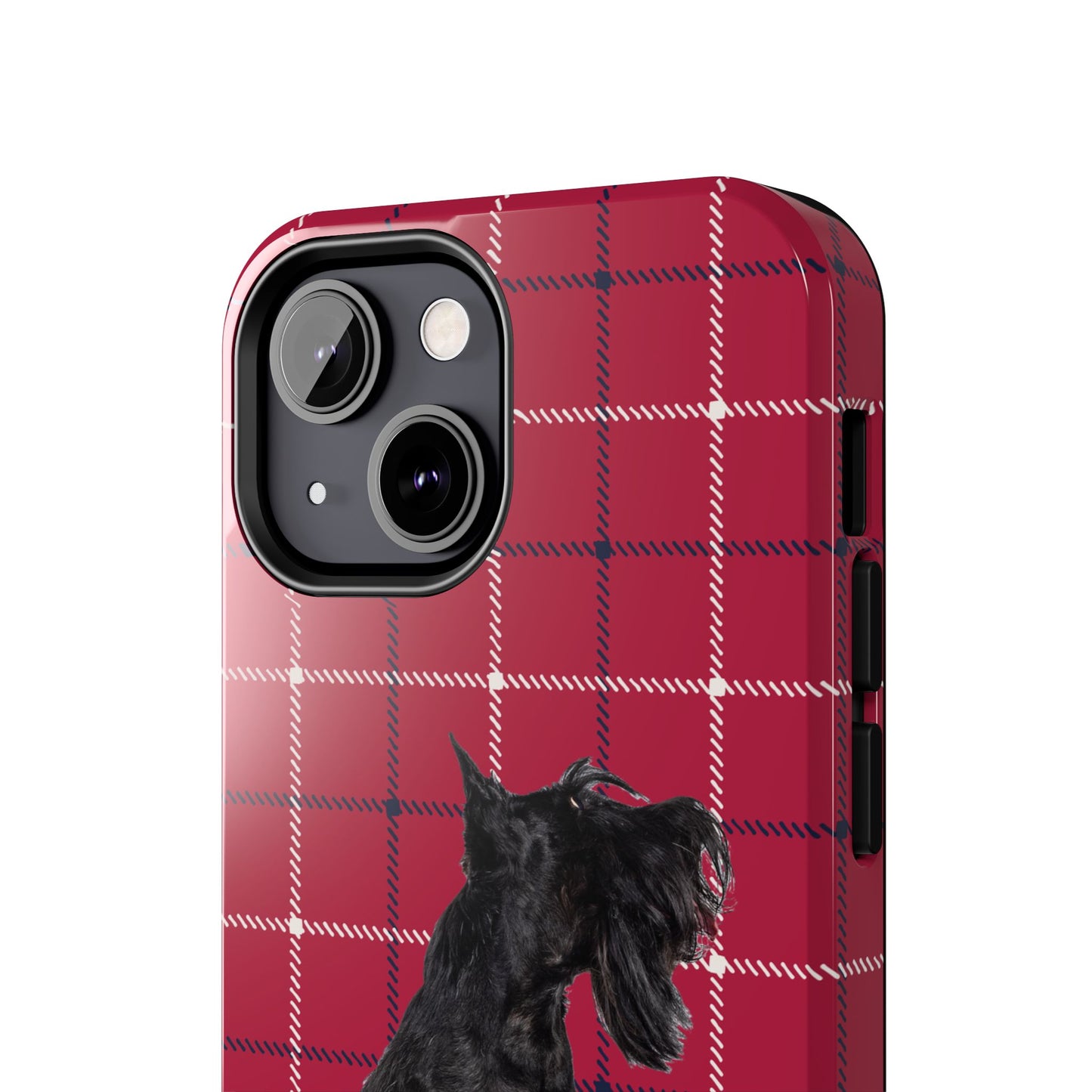 Scottish Terrier Phone Case, Tough Cases, Scottie Dog Phone Cover, Gift for Dog Lovers, Plaid Design