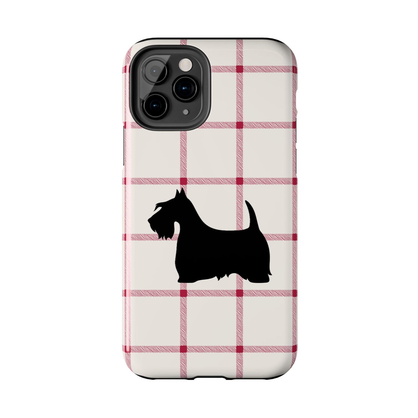 Scottish Terrier Phone Case, Tough Cases, Scottie Dog Phone Cover, Gift for Dog Lovers, Plaid Design