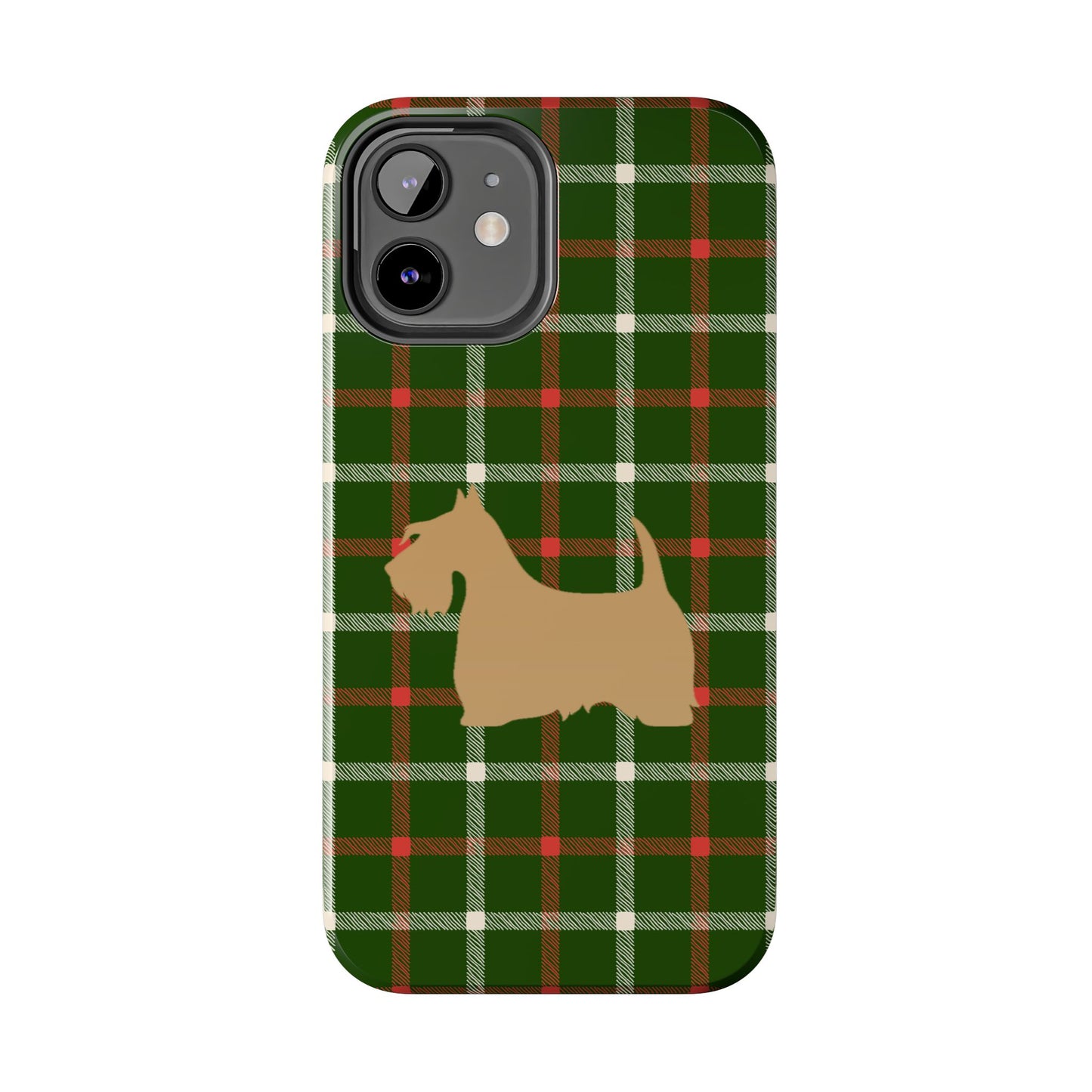 Scottish Terrier Phone Case, Tough Cases, Scottie Dog Phone Cover, Gift for Dog Lovers, Plaid Design