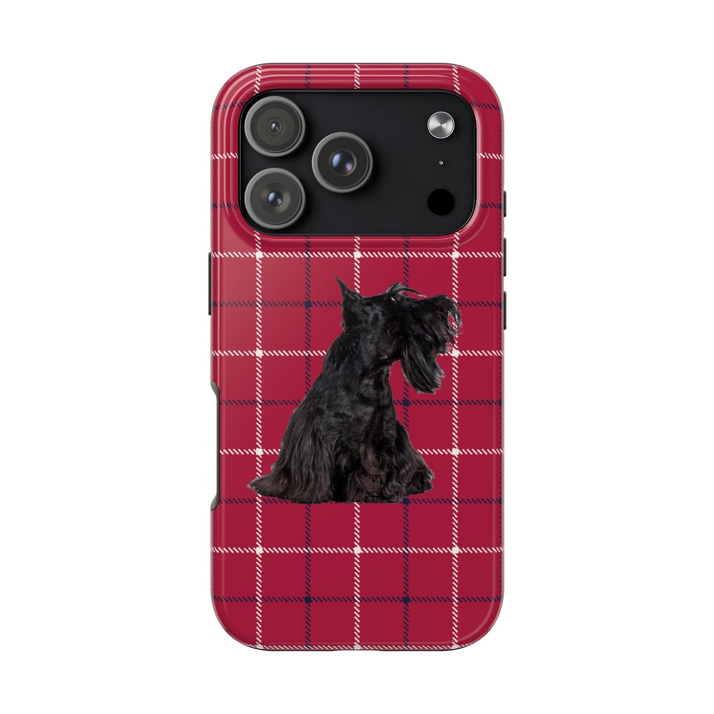 Scottish Terrier Phone Case, Tough Cases, Scottie Dog Phone Cover, Gift for Dog Lovers, Plaid Design