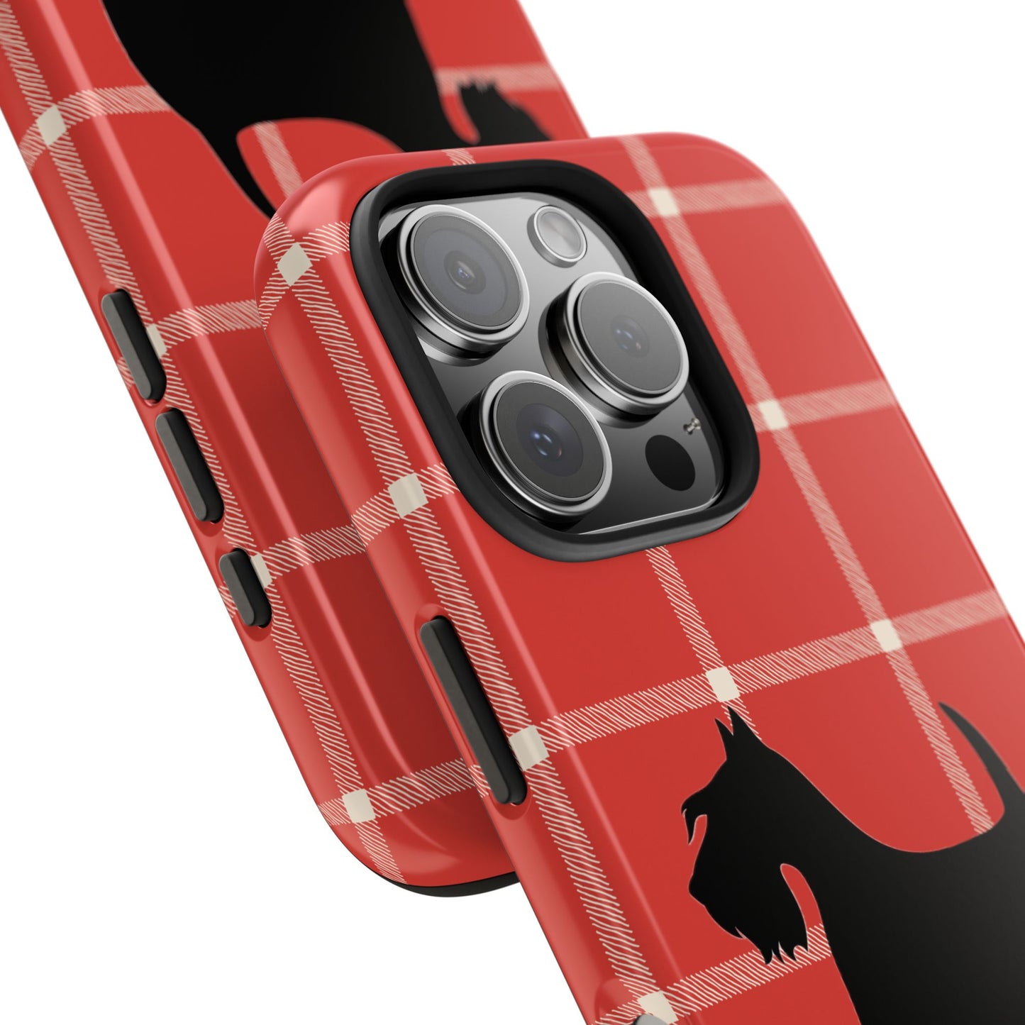 Scottish Terrier Phone Case, Tough Cases, Scottie Dog Phone Cover, Gift for Dog Lovers, Plaid Design