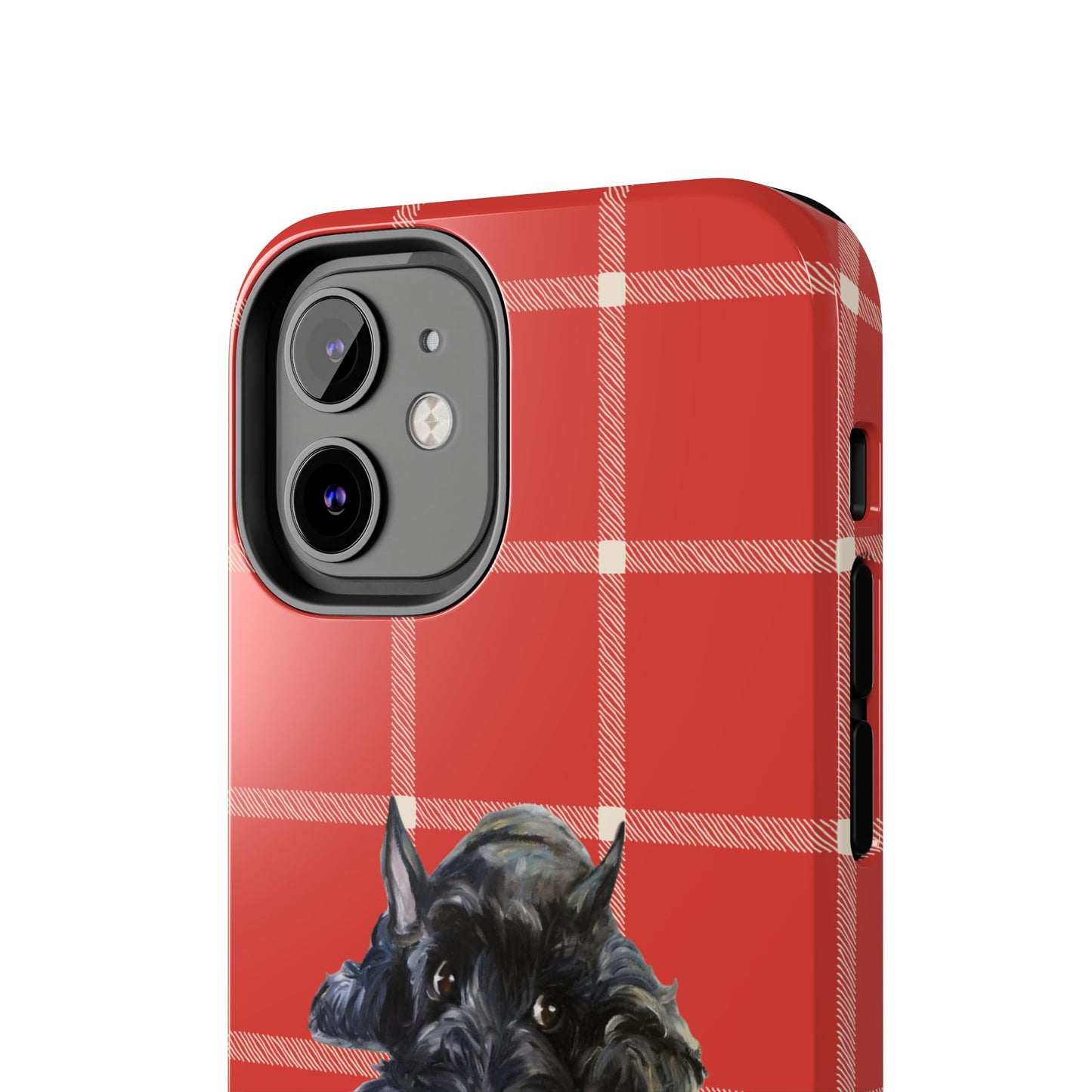 Scottish Terrier Phone Case, Tough Cases, Scottie Dog Phone Cover, Gift for Dog Lovers, Plaid Design