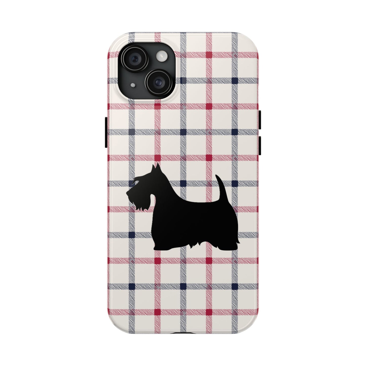 Scottish Terrier Phone Case, Tough Cases, Scottie Dog Phone Cover, Gift for Dog Lovers, Plaid Design