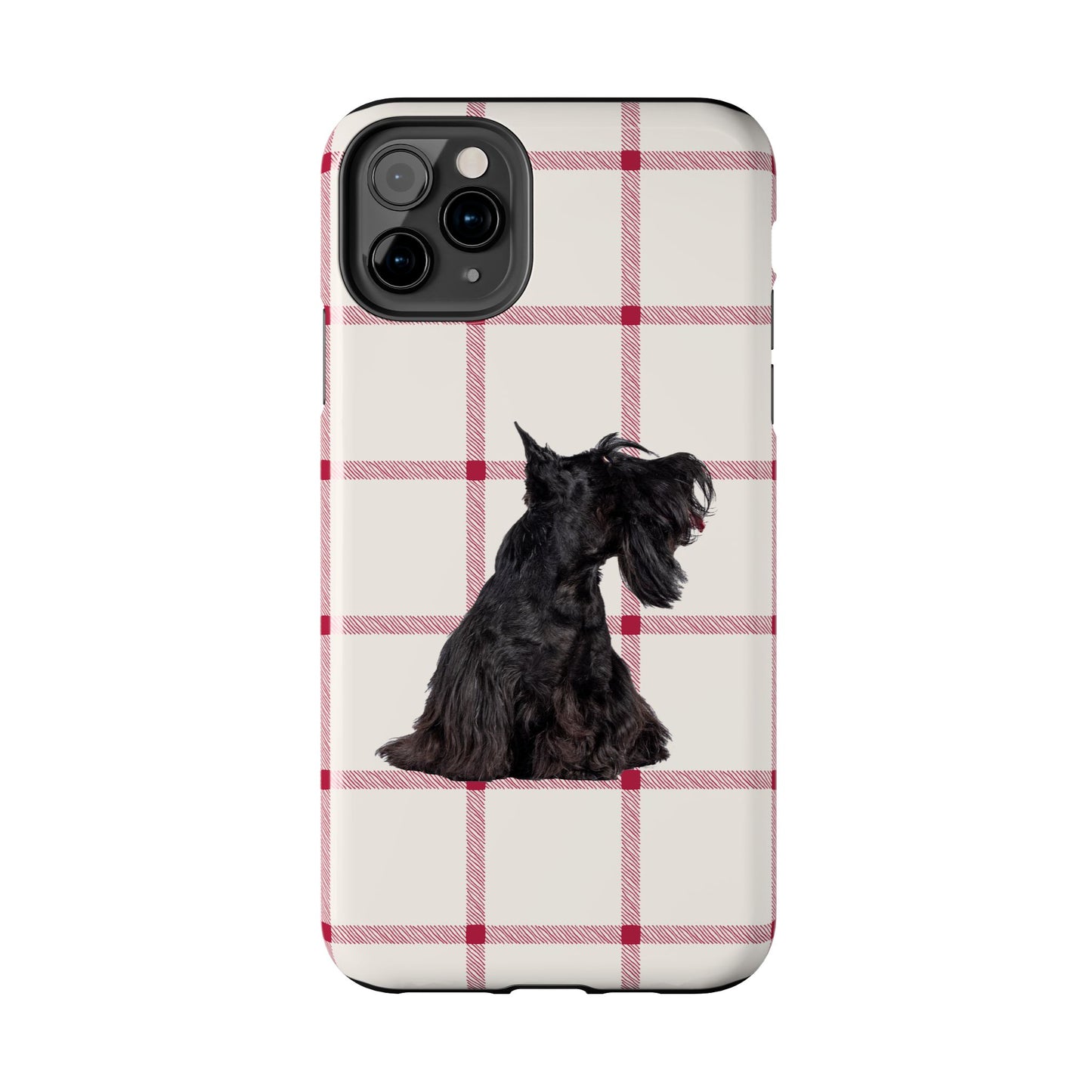 Scottish Terrier Phone Case, Tough Cases, Scottie Dog Phone Cover, Gift for Dog Lovers, Plaid Design