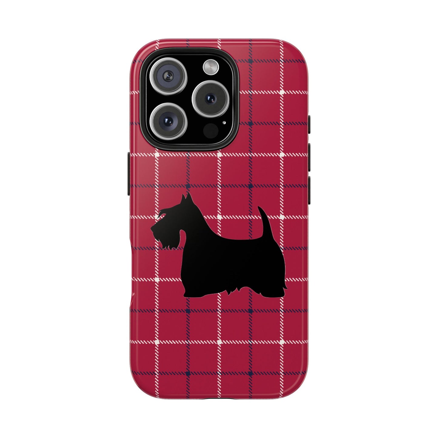 Scottish Terrier Phone Case, Tough Cases, Scottie Dog Phone Cover, Gift for Dog Lovers, Plaid Design