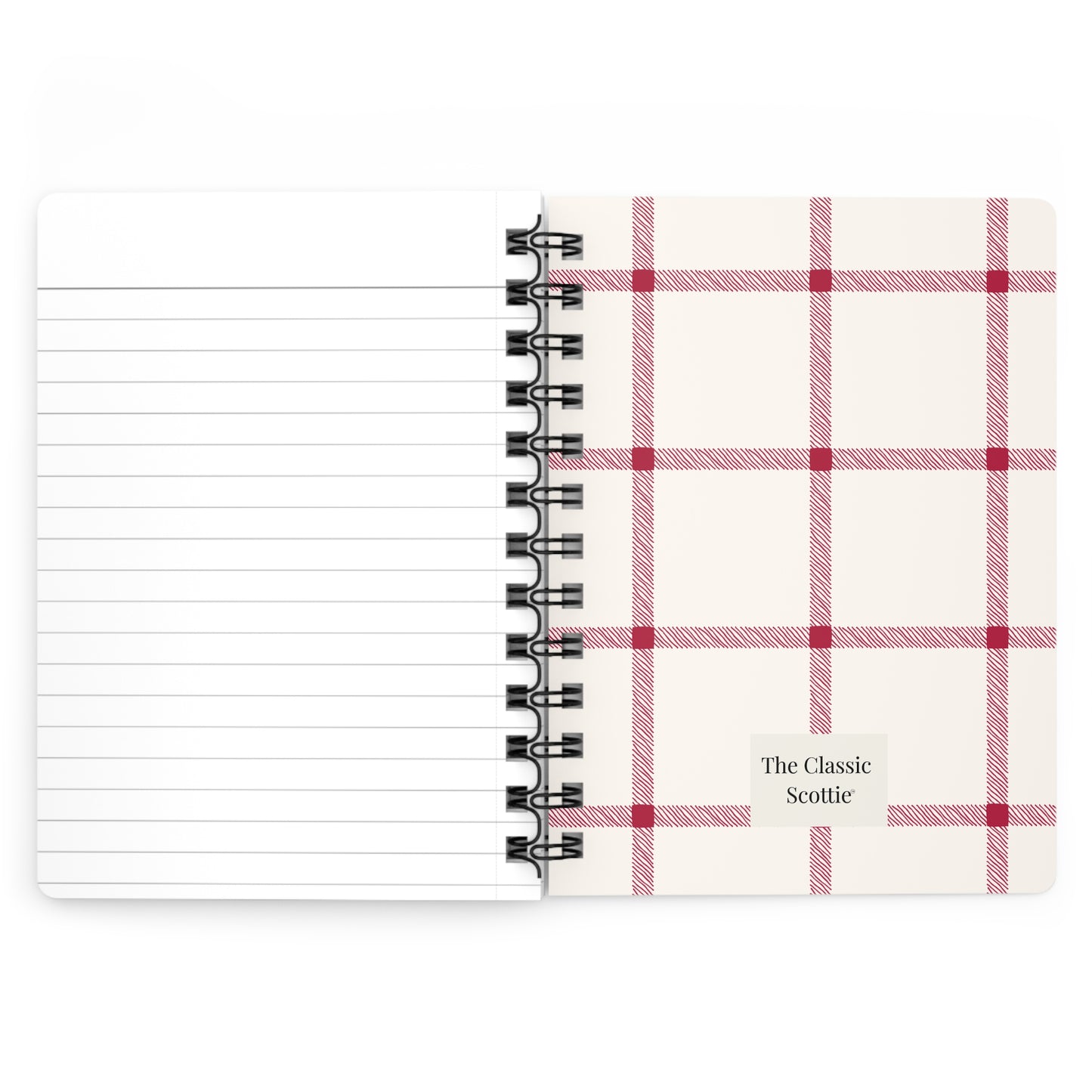 Spiral Bound Journal - Scottish Terrier Silhouette Tartan Design