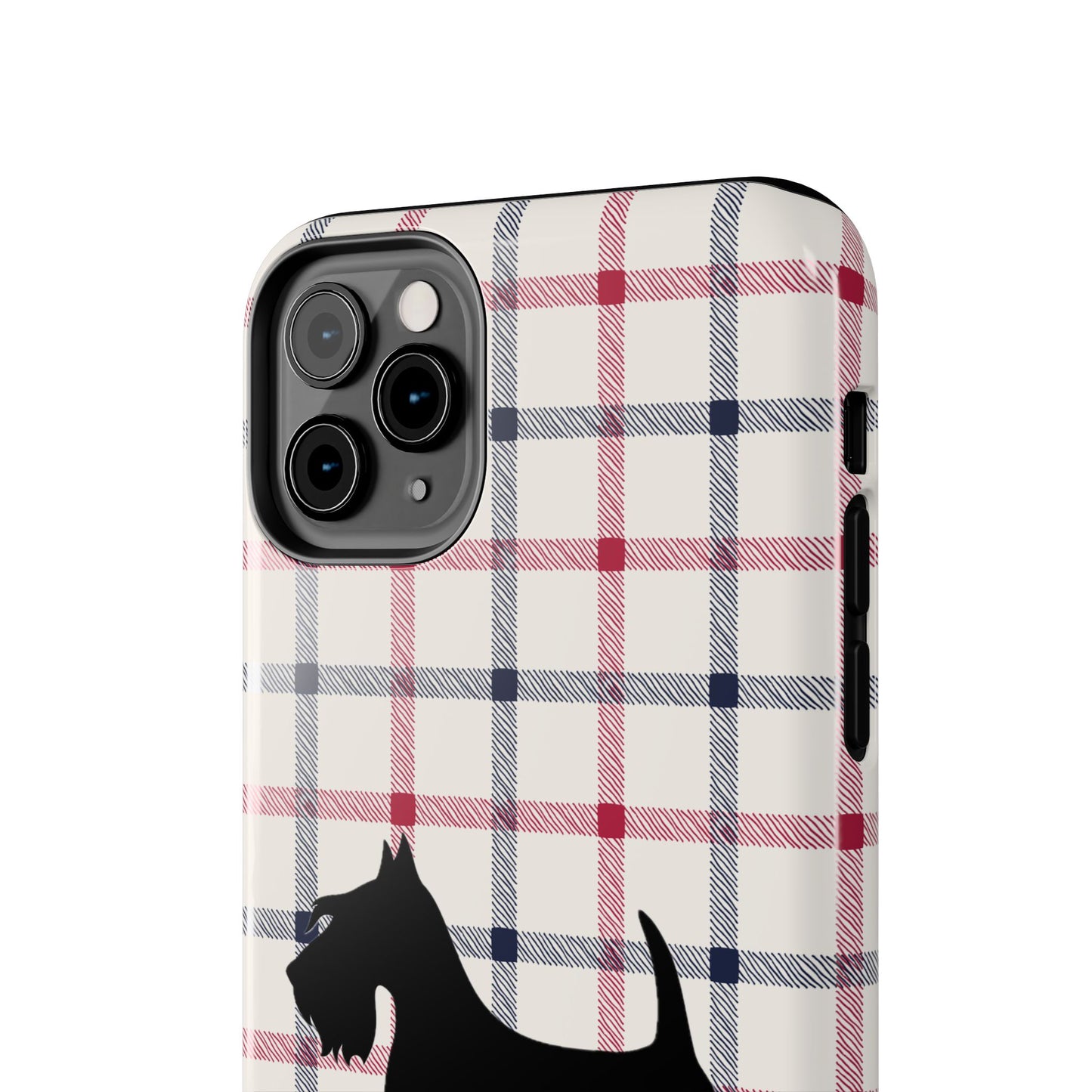 Scottish Terrier Phone Case, Tough Cases, Scottie Dog Phone Cover, Gift for Dog Lovers, Plaid Design