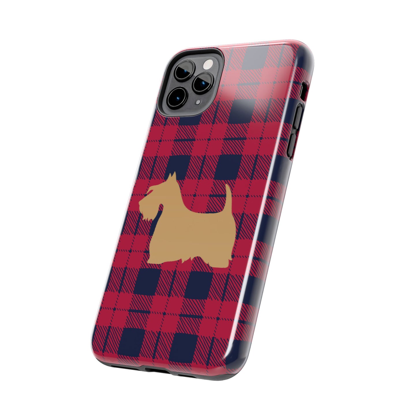 Scottish Terrier Phone Case, Tough Cases, Scottie Dog Phone Cover, Gift for Dog Lovers, Plaid Design