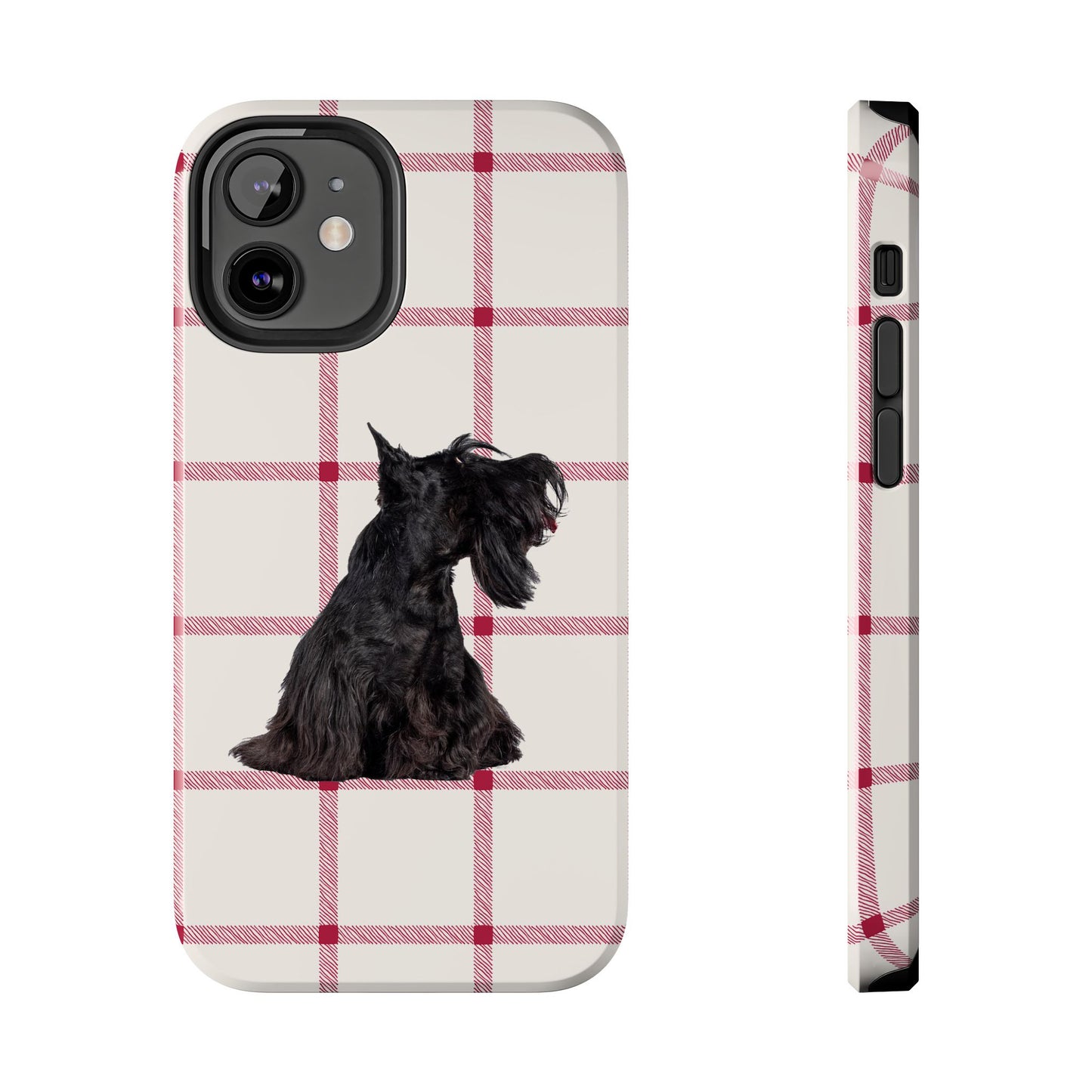 Scottish Terrier Phone Case, Tough Cases, Scottie Dog Phone Cover, Gift for Dog Lovers, Plaid Design
