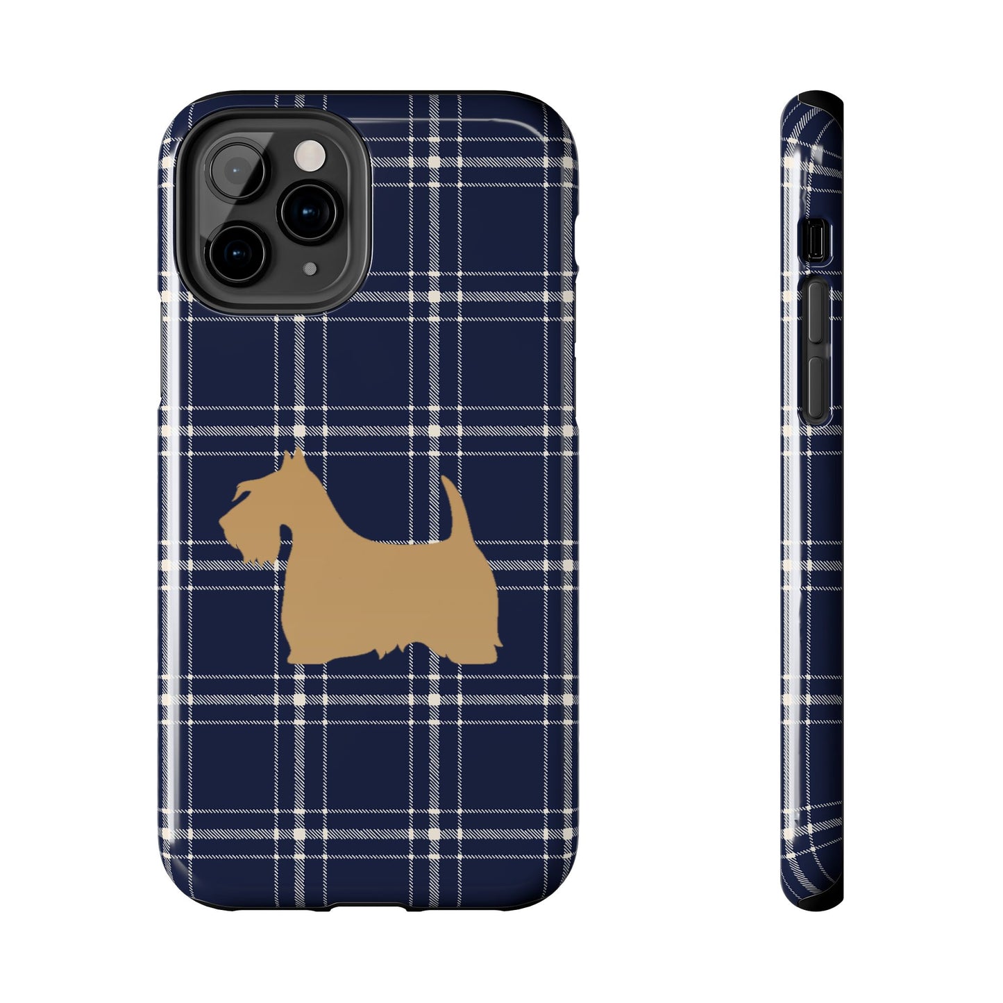 Scottish Terrier Phone Case, Tough Cases, Scottie Dog Phone Cover, Gift for Dog Lovers, Plaid Design