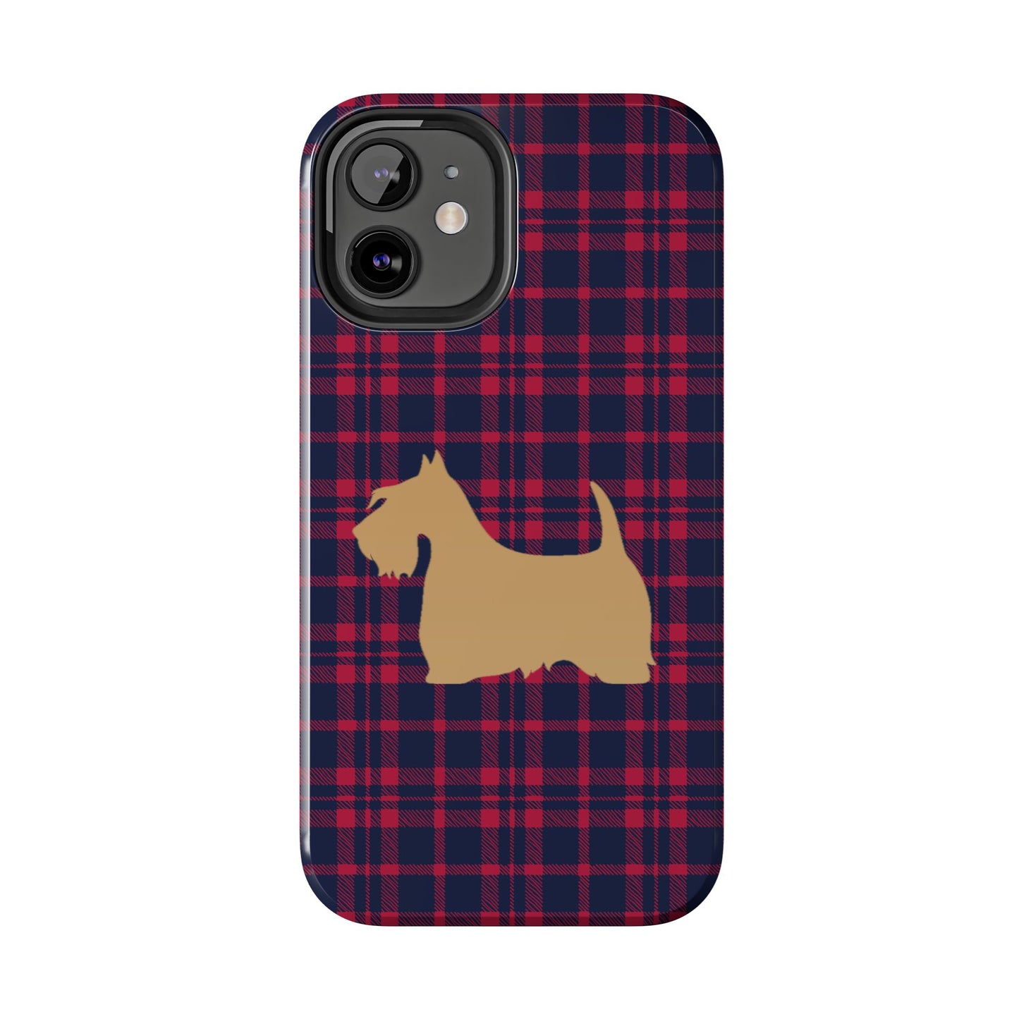 Scottish Terrier Phone Case, Tough Cases, Scottie Dog Phone Cover, Gift for Dog Lovers, Plaid Design