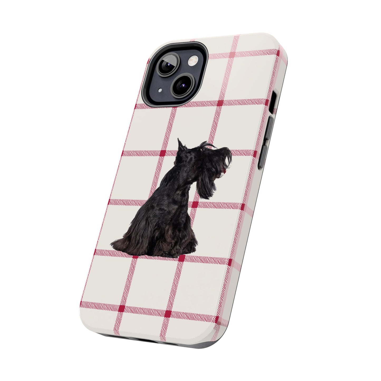 Scottish Terrier Phone Case, Tough Cases, Scottie Dog Phone Cover, Gift for Dog Lovers, Plaid Design