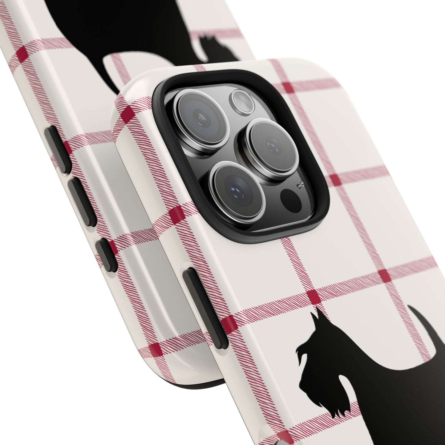 Scottish Terrier Phone Case, Tough Cases, Scottie Dog Phone Cover, Gift for Dog Lovers, Plaid Design