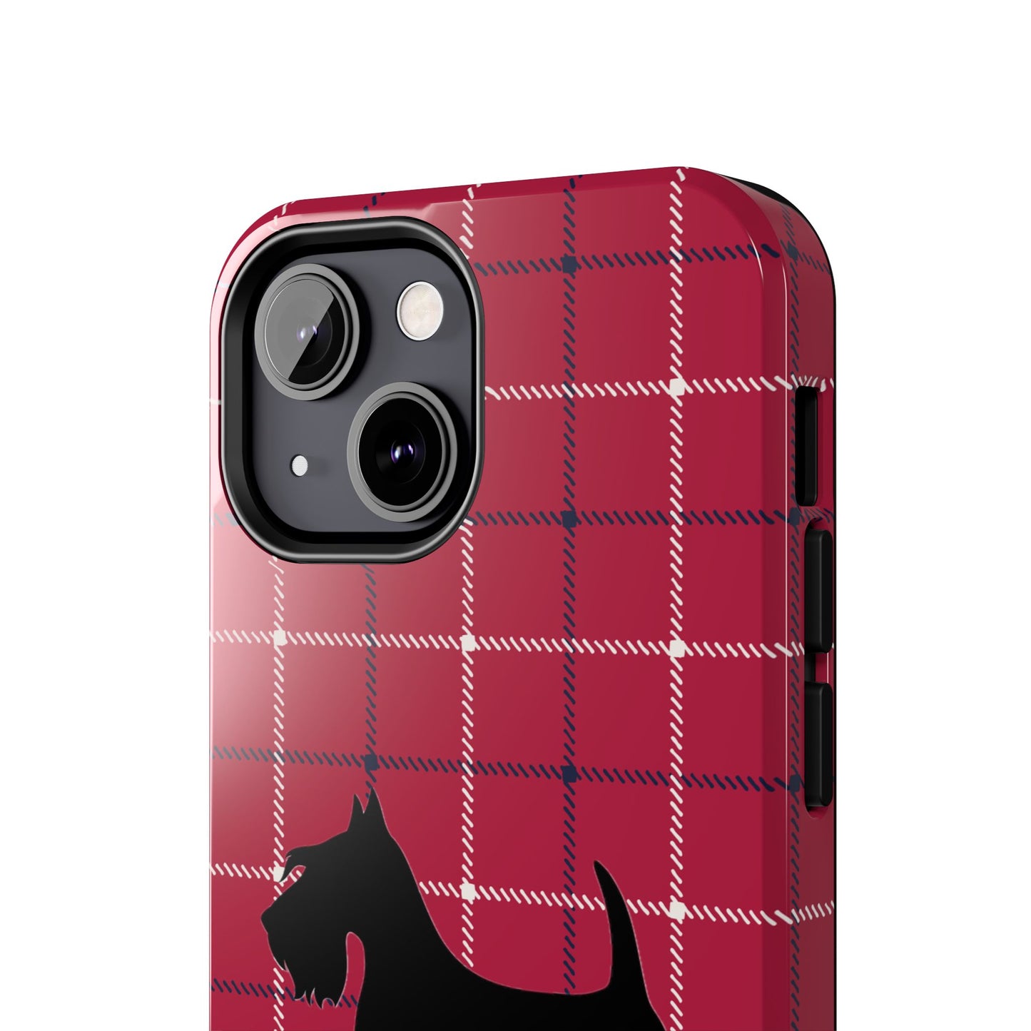 Scottish Terrier Phone Case, Tough Cases, Scottie Dog Phone Cover, Gift for Dog Lovers, Plaid Design