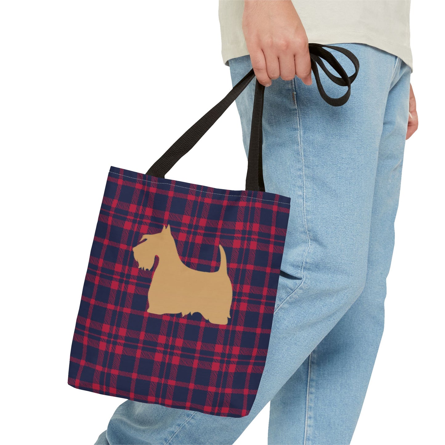 Plaid Scottish Terrier Tote Bag, Stylish Carryall for Pet Lovers, Perfect for Shopping, Beach Days, Teachers, Gifts, All-Occasion Bag