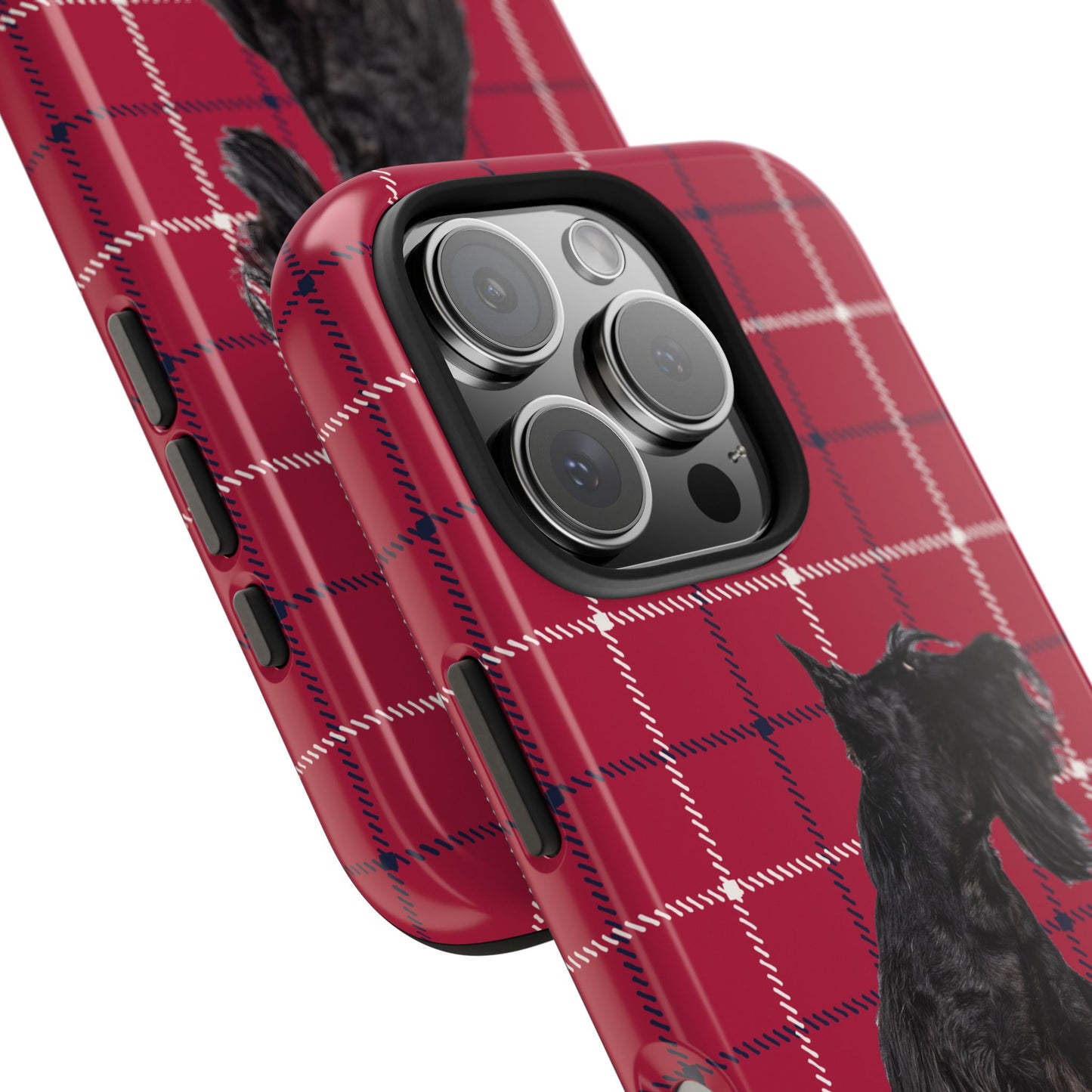 Scottish Terrier Phone Case, Tough Cases, Scottie Dog Phone Cover, Gift for Dog Lovers, Plaid Design