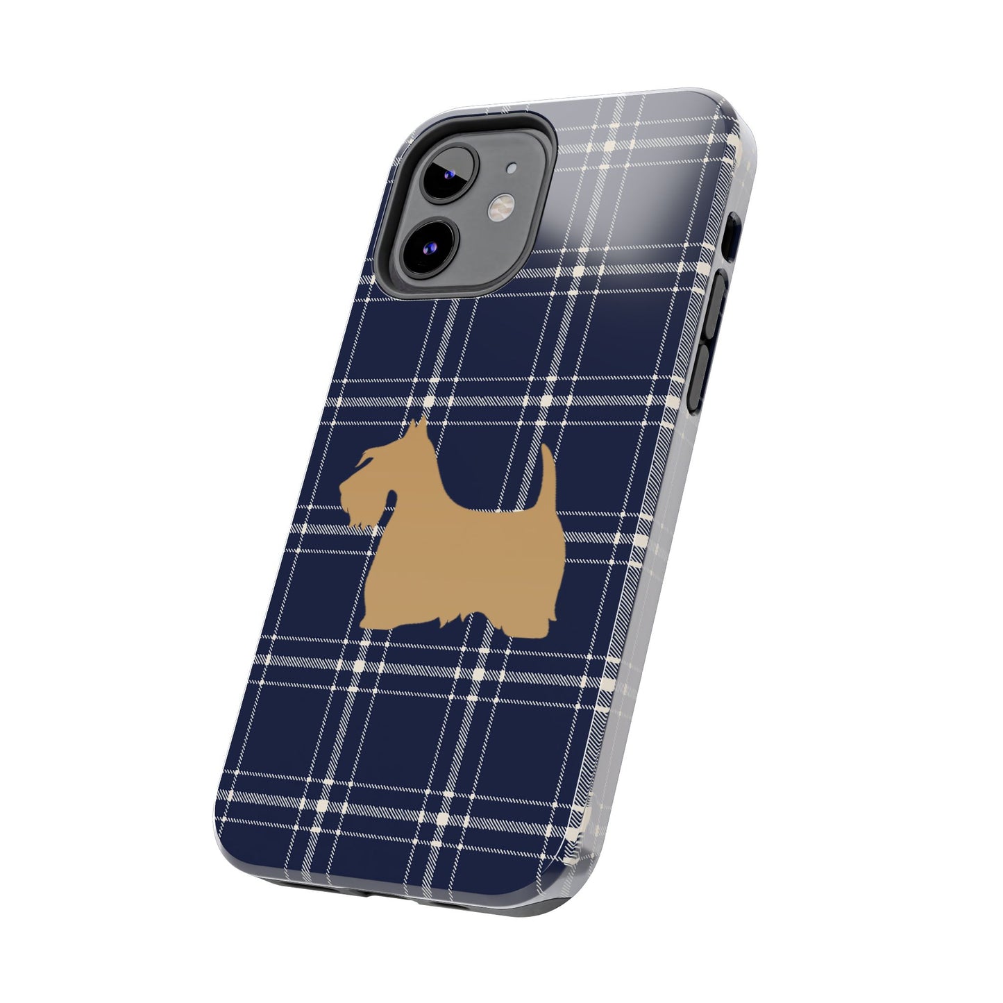 Scottish Terrier Phone Case, Tough Cases, Scottie Dog Phone Cover, Gift for Dog Lovers, Plaid Design