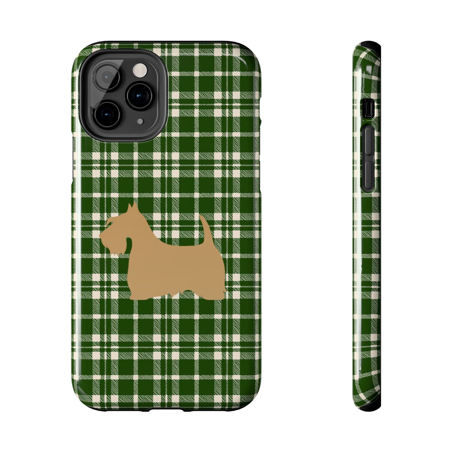 Scottish Terrier Phone Case, Tough Cases, Scottie Dog Phone Cover, Gift for Dog Lovers, Plaid Design