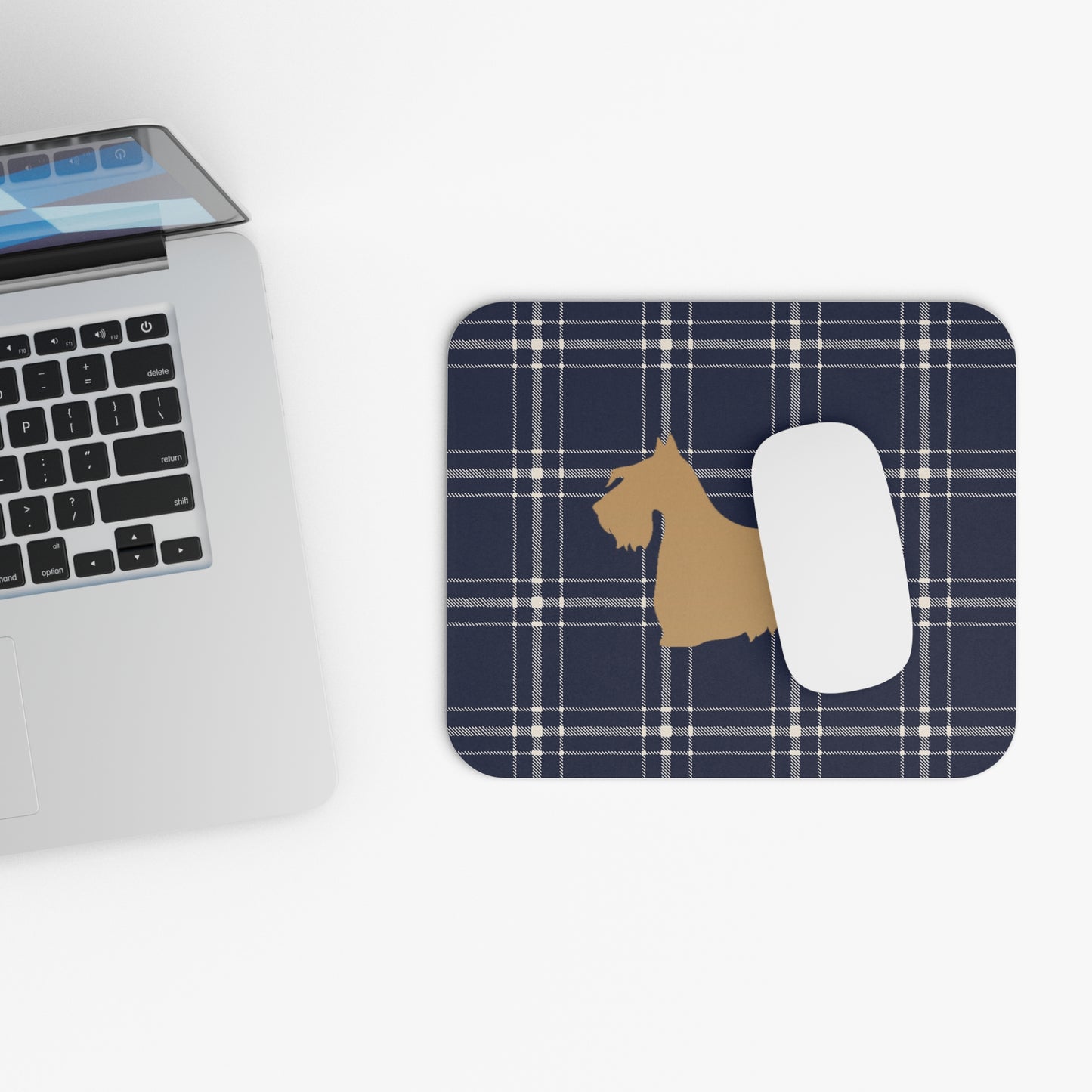 Scottish Terrier Plaid Dog Mouse Pad | Cute Dog Lover Gift | Office Decor | Stationery | Pet Themed Home Office Accessories | Animal Lover Merchandise