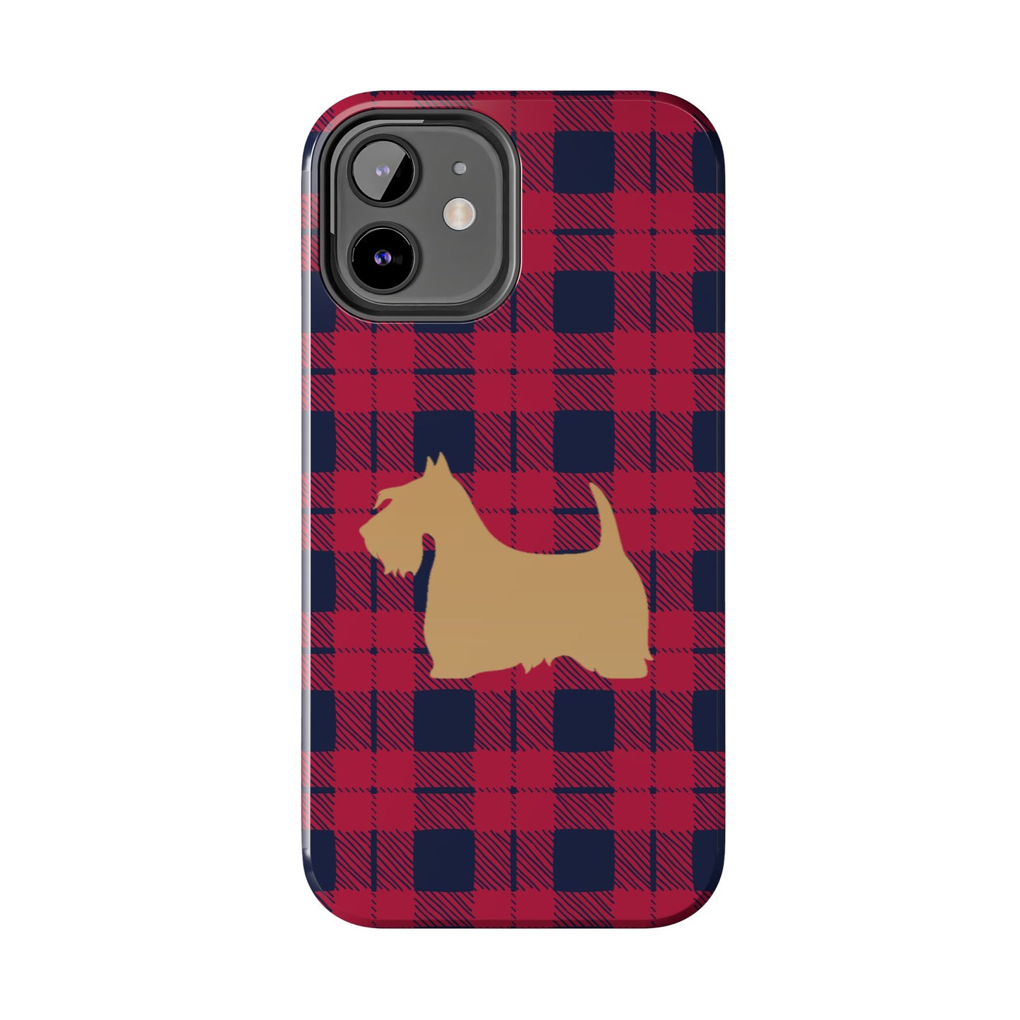 Scottish Terrier Phone Case, Tough Cases, Scottie Dog Phone Cover, Gift for Dog Lovers, Plaid Design