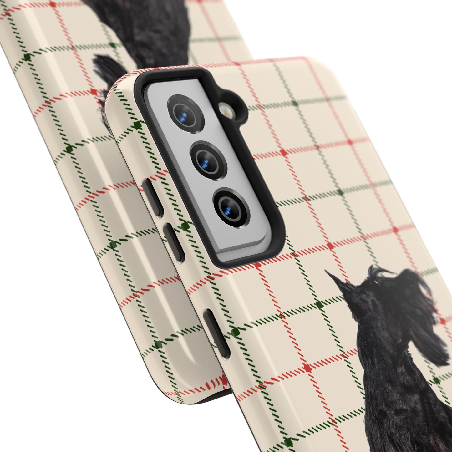 Scottish Terrier Phone Case, Tough Cases, Scottie Dog Phone Cover, Gift for Dog Lovers, Plaid Design