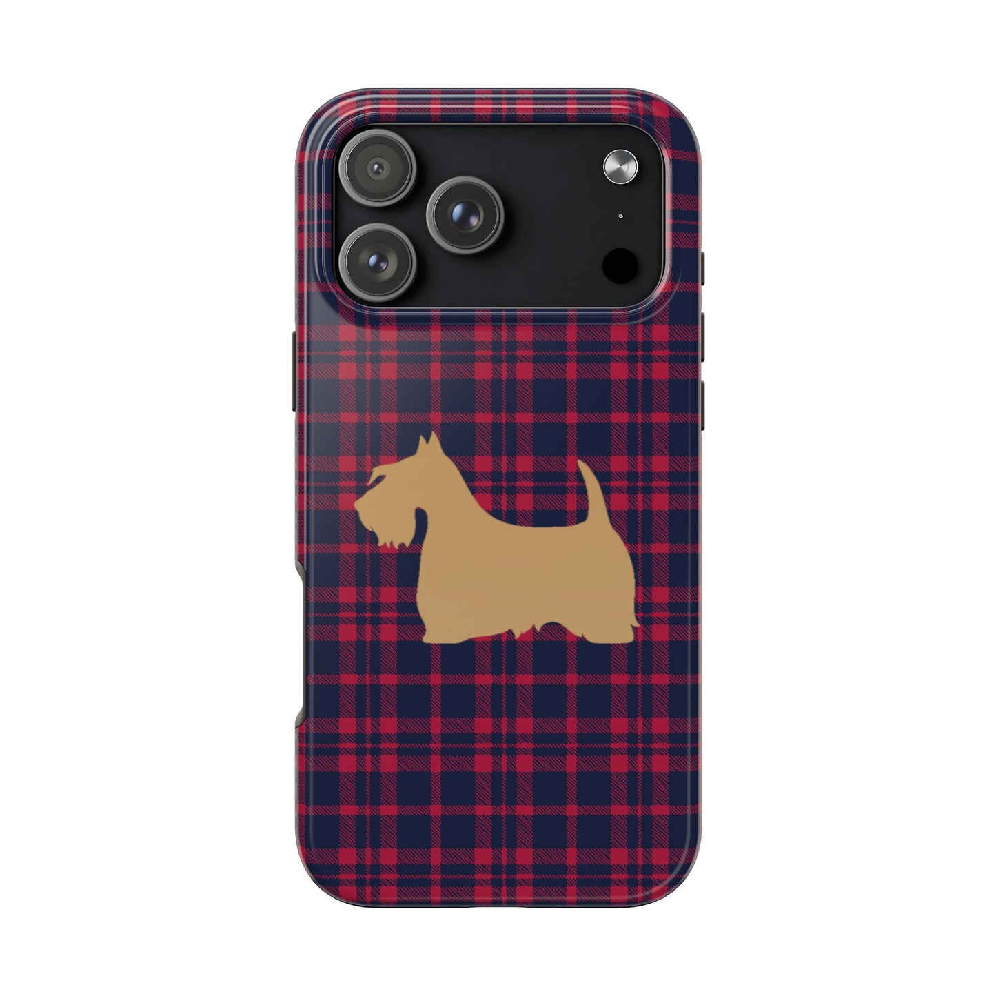 Scottish Terrier Phone Case, Tough Cases, Scottie Dog Phone Cover, Gift for Dog Lovers, Plaid Design