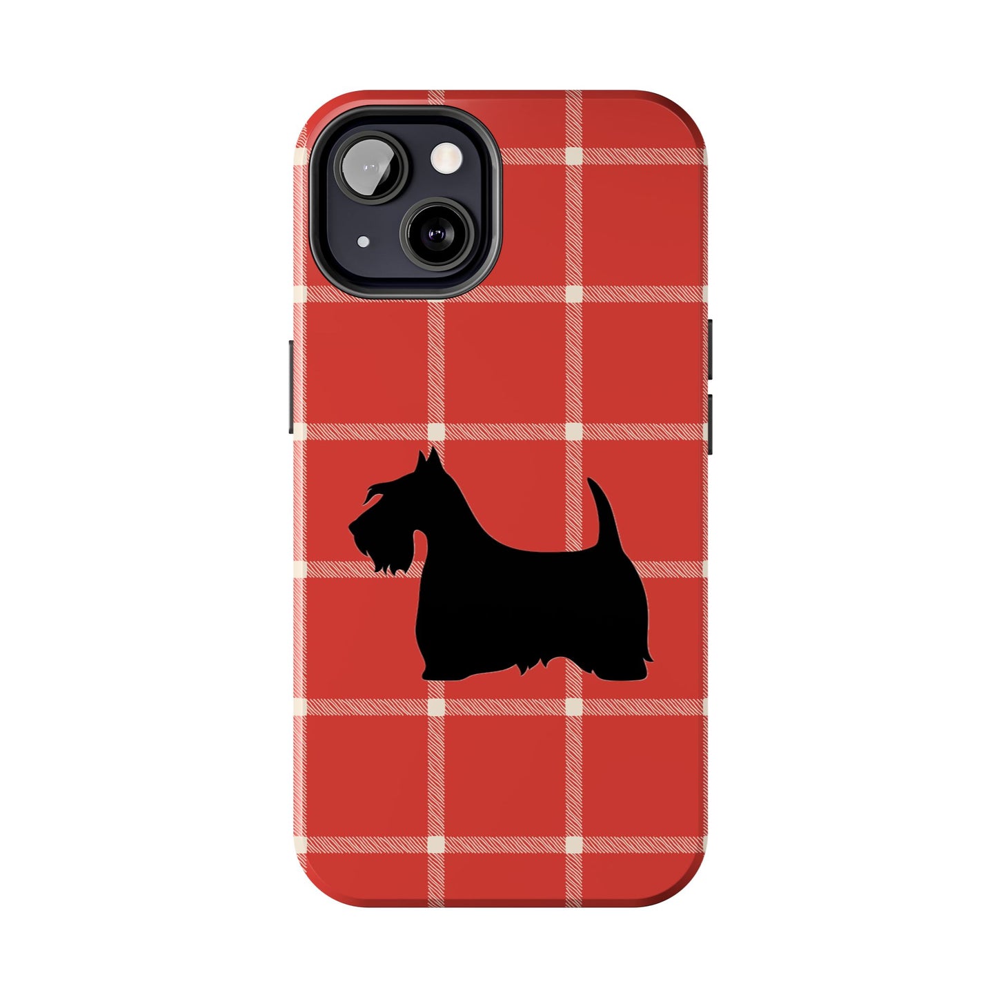 Scottish Terrier Phone Case, Tough Cases, Scottie Dog Phone Cover, Gift for Dog Lovers, Plaid Design