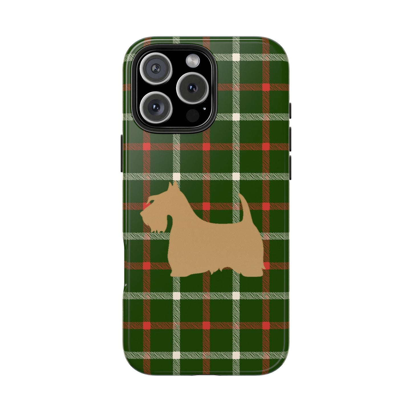 Scottish Terrier Phone Case, Tough Cases, Scottie Dog Phone Cover, Gift for Dog Lovers, Plaid Design