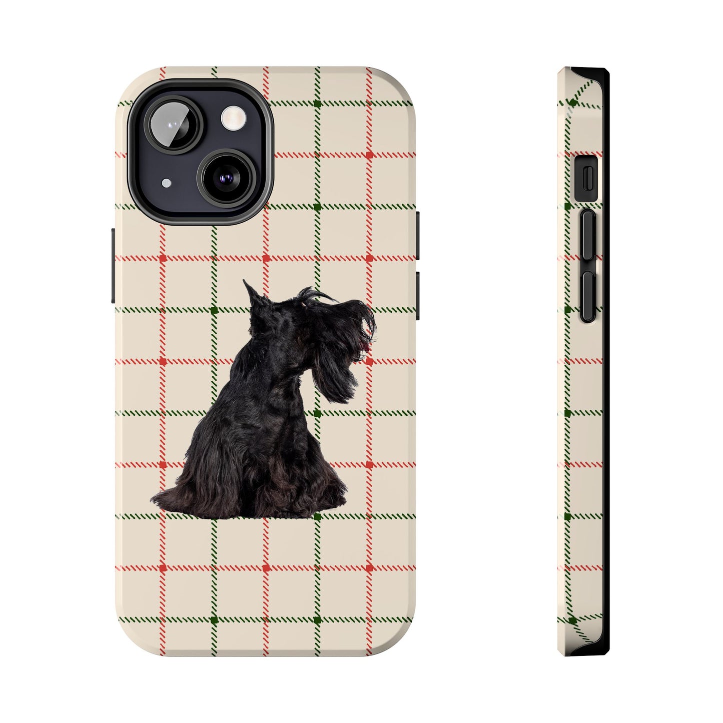 Scottish Terrier Phone Case, Tough Cases, Scottie Dog Phone Cover, Gift for Dog Lovers, Plaid Design
