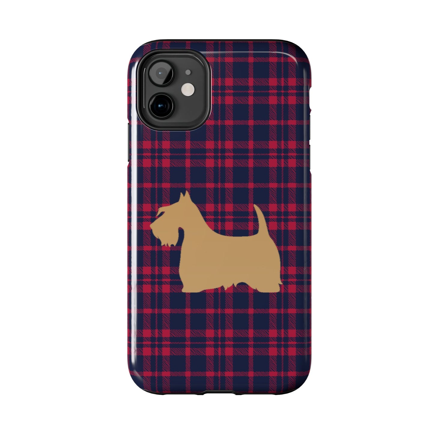 Scottish Terrier Phone Case, Tough Cases, Scottie Dog Phone Cover, Gift for Dog Lovers, Plaid Design