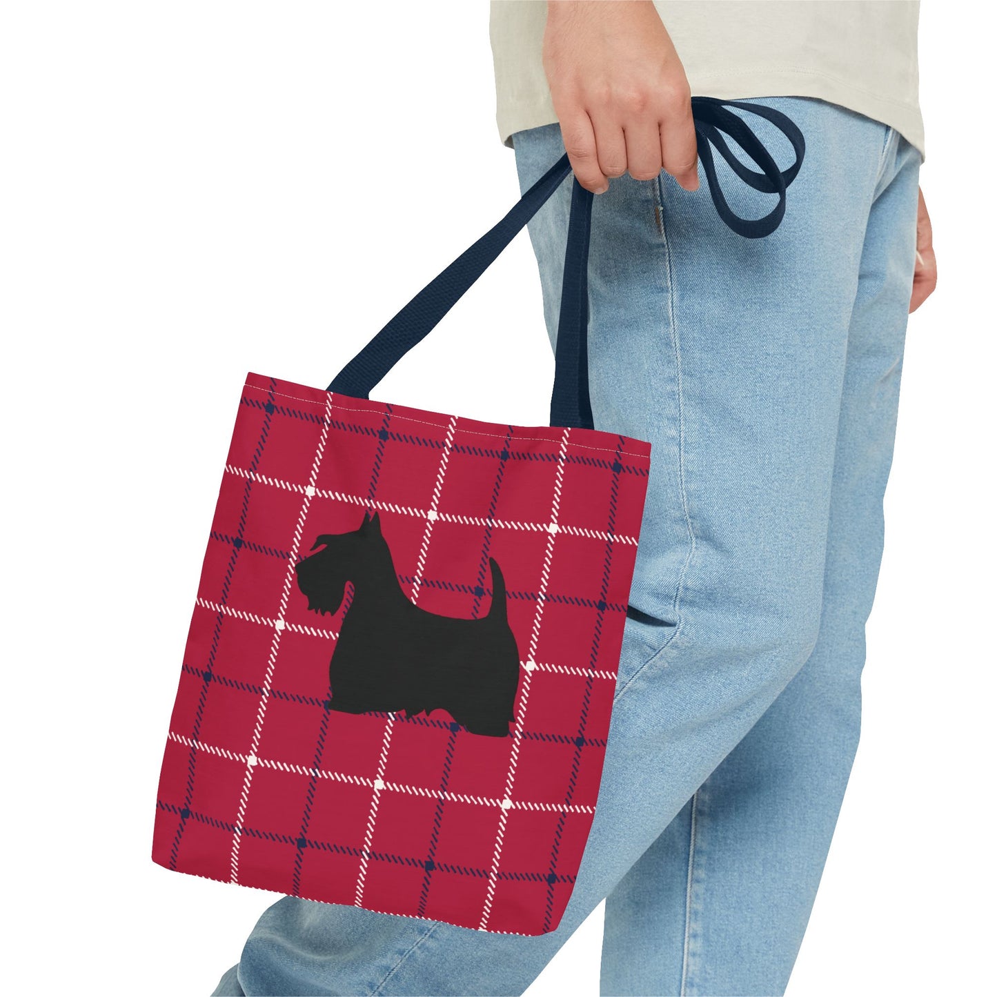 Plaid Scottish Terrier Tote Bag, Stylish Carryall for Pet Lovers, Perfect for Shopping, Beach Days, Teachers, Gifts, All-Occasion Bag