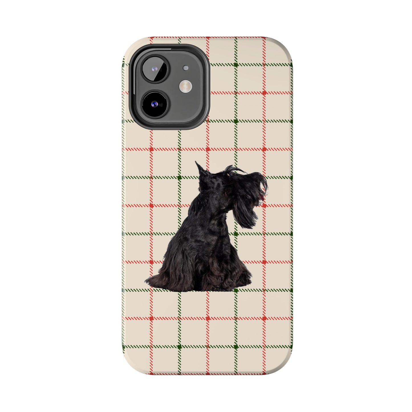 Scottish Terrier Phone Case, Tough Cases, Scottie Dog Phone Cover, Gift for Dog Lovers, Plaid Design