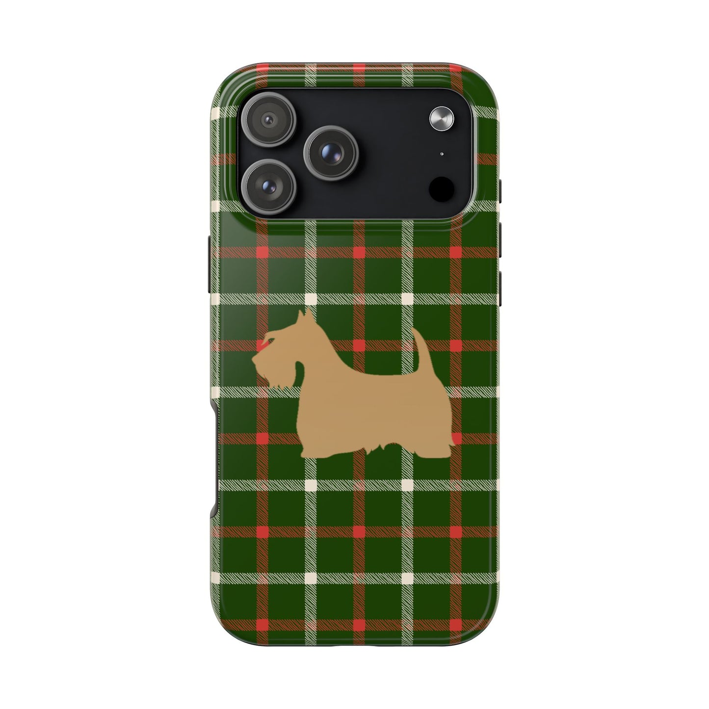 Scottish Terrier Phone Case, Tough Cases, Scottie Dog Phone Cover, Gift for Dog Lovers, Plaid Design