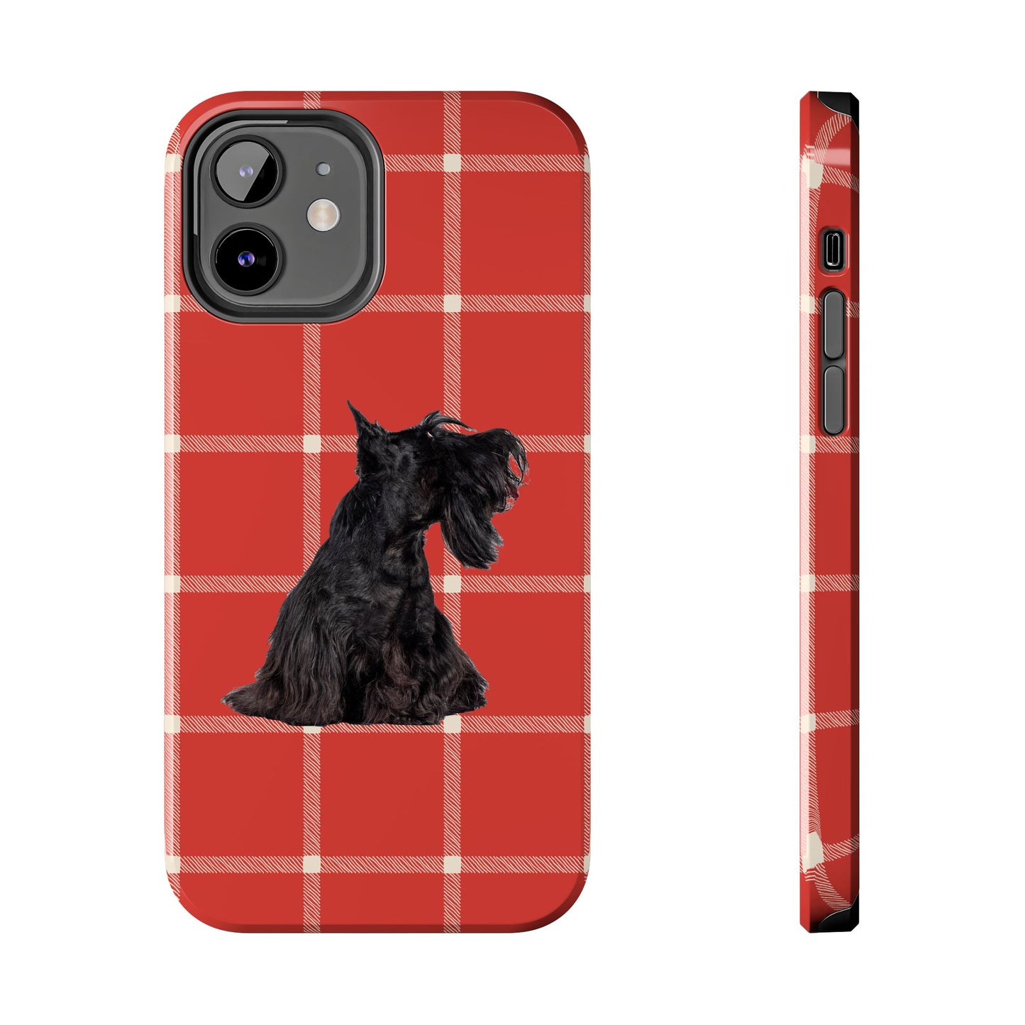 Scottish Terrier Phone Case, Tough Cases, Scottie Dog Phone Cover, Gift for Dog Lovers, Plaid Design