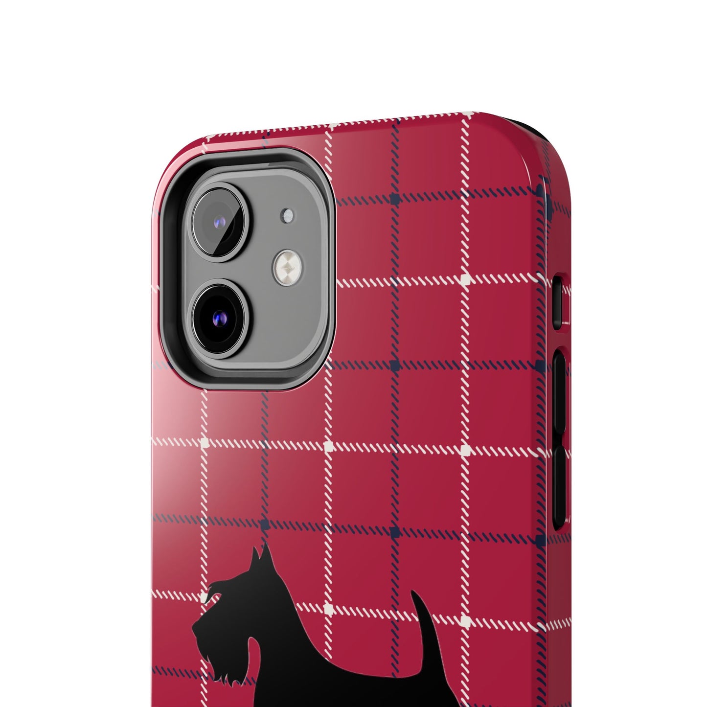 Scottish Terrier Phone Case, Tough Cases, Scottie Dog Phone Cover, Gift for Dog Lovers, Plaid Design