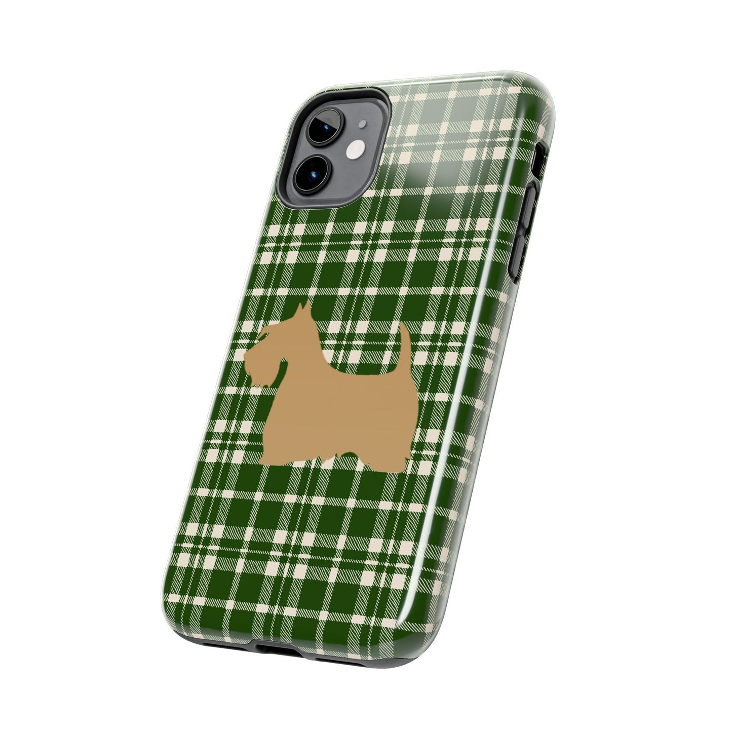 Scottish Terrier Phone Case, Tough Cases, Scottie Dog Phone Cover, Gift for Dog Lovers, Plaid Design