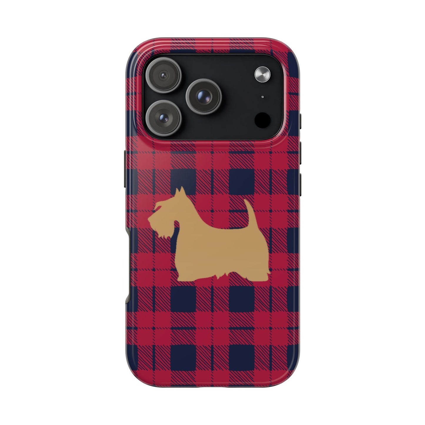 Scottish Terrier Phone Case, Tough Cases, Scottie Dog Phone Cover, Gift for Dog Lovers, Plaid Design