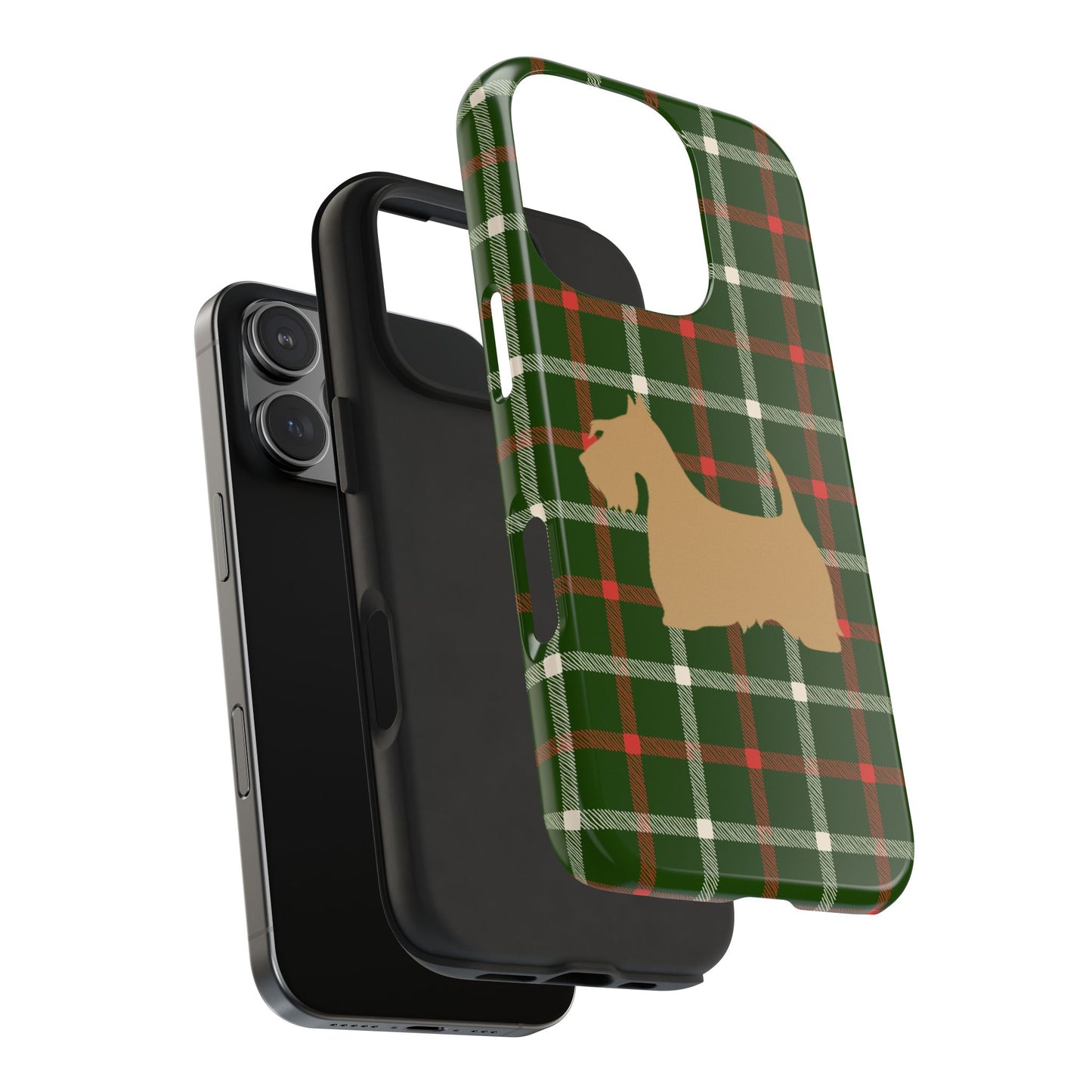 Scottish Terrier Phone Case, Tough Cases, Scottie Dog Phone Cover, Gift for Dog Lovers, Plaid Design