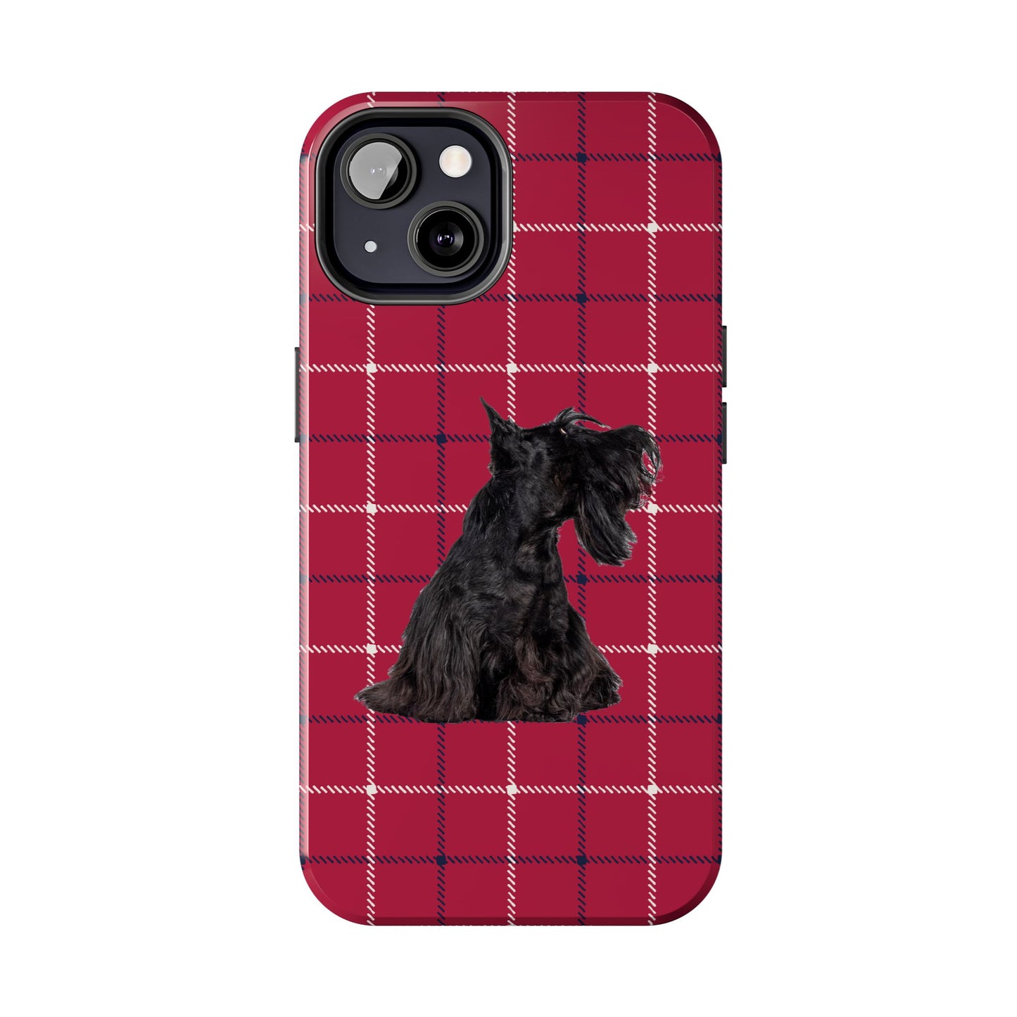 Scottish Terrier Phone Case, Tough Cases, Scottie Dog Phone Cover, Gift for Dog Lovers, Plaid Design