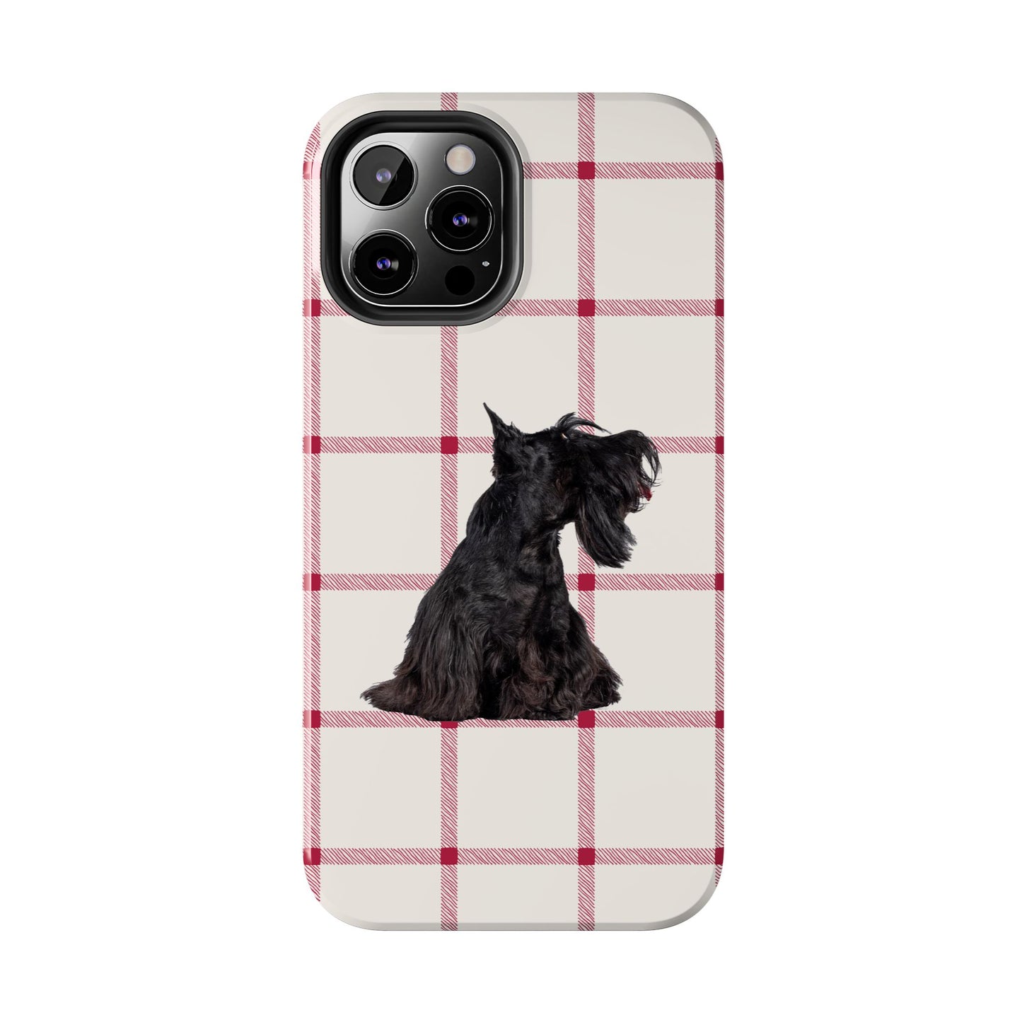 Scottish Terrier Phone Case, Tough Cases, Scottie Dog Phone Cover, Gift for Dog Lovers, Plaid Design