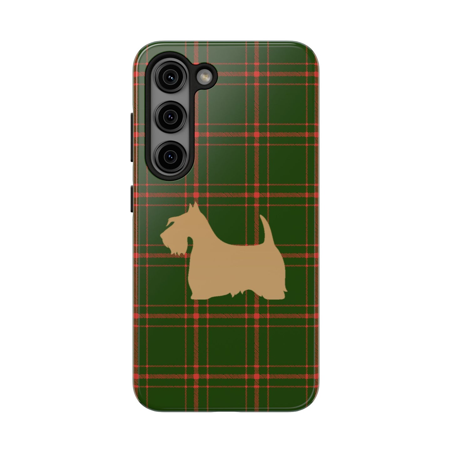 Scottish Terrier Phone Case, Tough Cases, Scottie Dog Phone Cover, Gift for Dog Lovers, Plaid Design