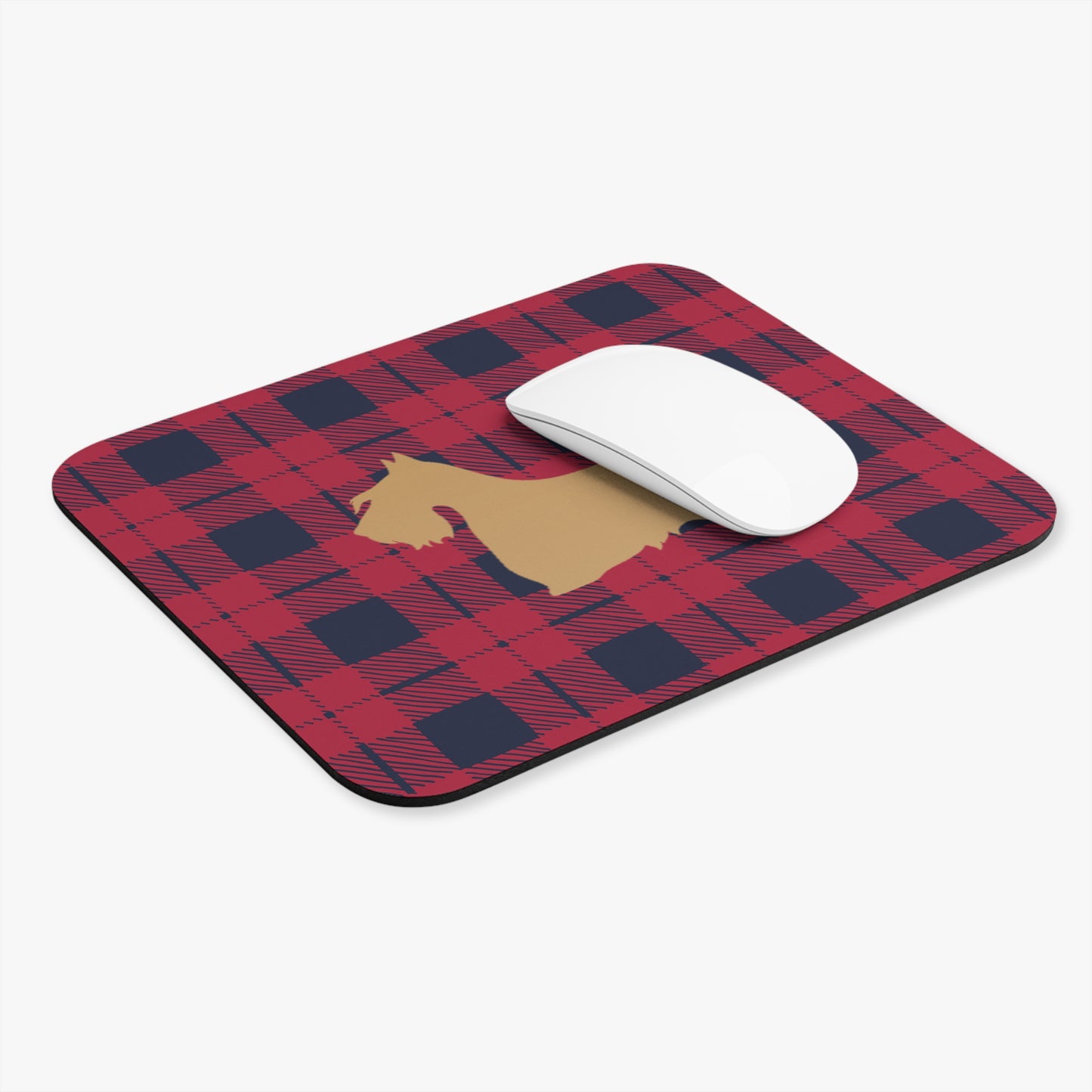 Scottish Terrier Plaid Dog Mouse Pad | Cute Dog Lover Gift | Office Decor | Stationery | Pet Themed Home Office Accessories | Animal Lover Merchandise