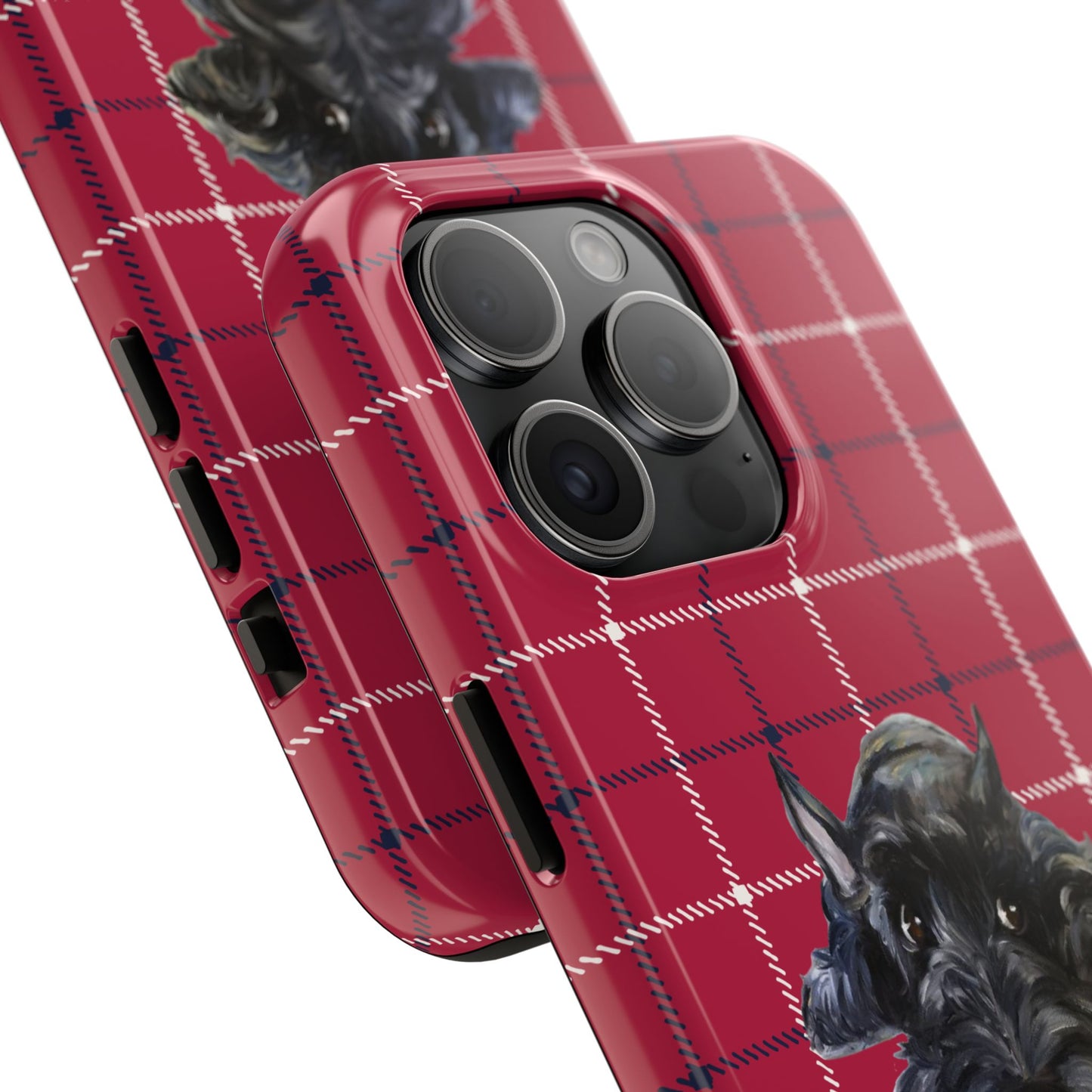 Scottish Terrier Phone Case, Tough Cases, Scottie Dog Phone Cover, Gift for Dog Lovers, Plaid Design
