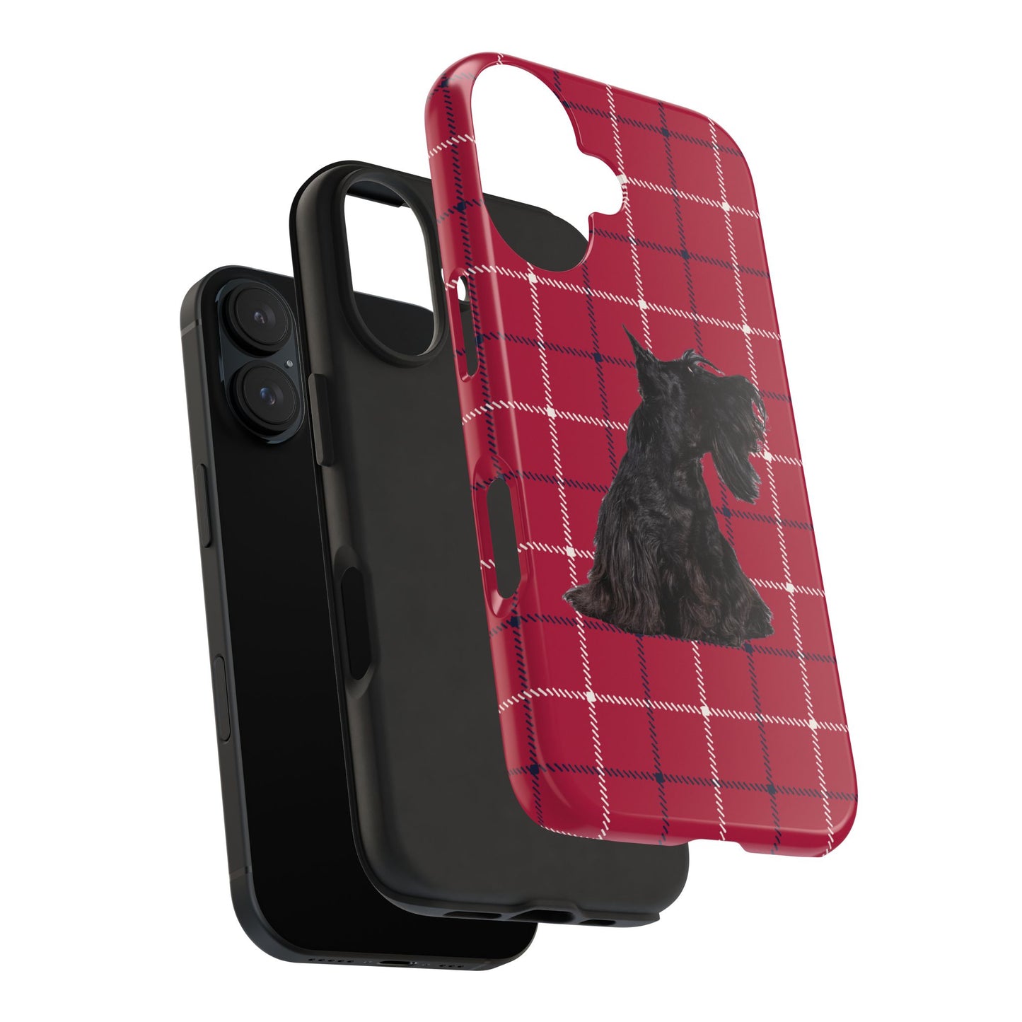 Scottish Terrier Phone Case, Tough Cases, Scottie Dog Phone Cover, Gift for Dog Lovers, Plaid Design