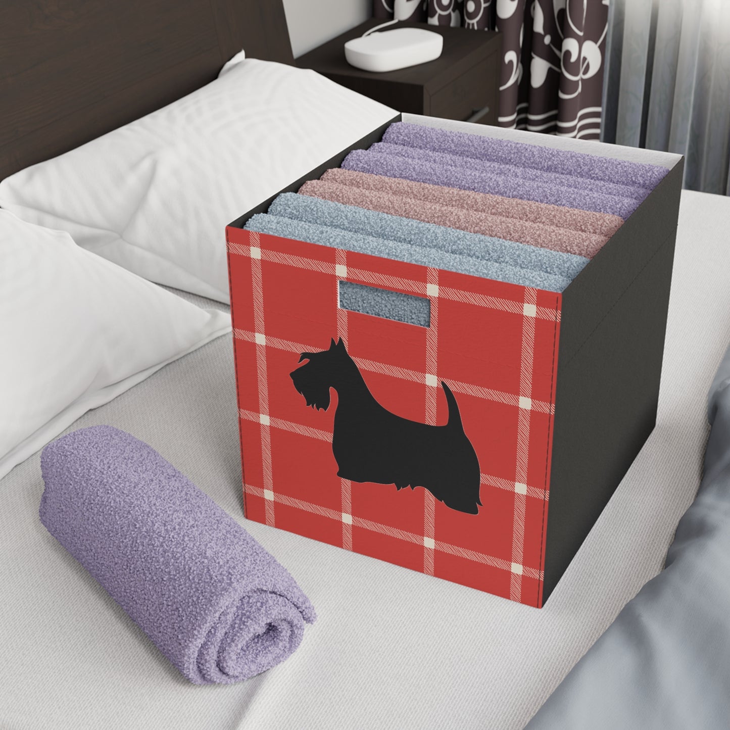Scottish Terrier Plush Storage Box, Cozy Organizer, Home Decor, Pet-Friendly, Gift Idea, Game Room, Modern Storage Solution