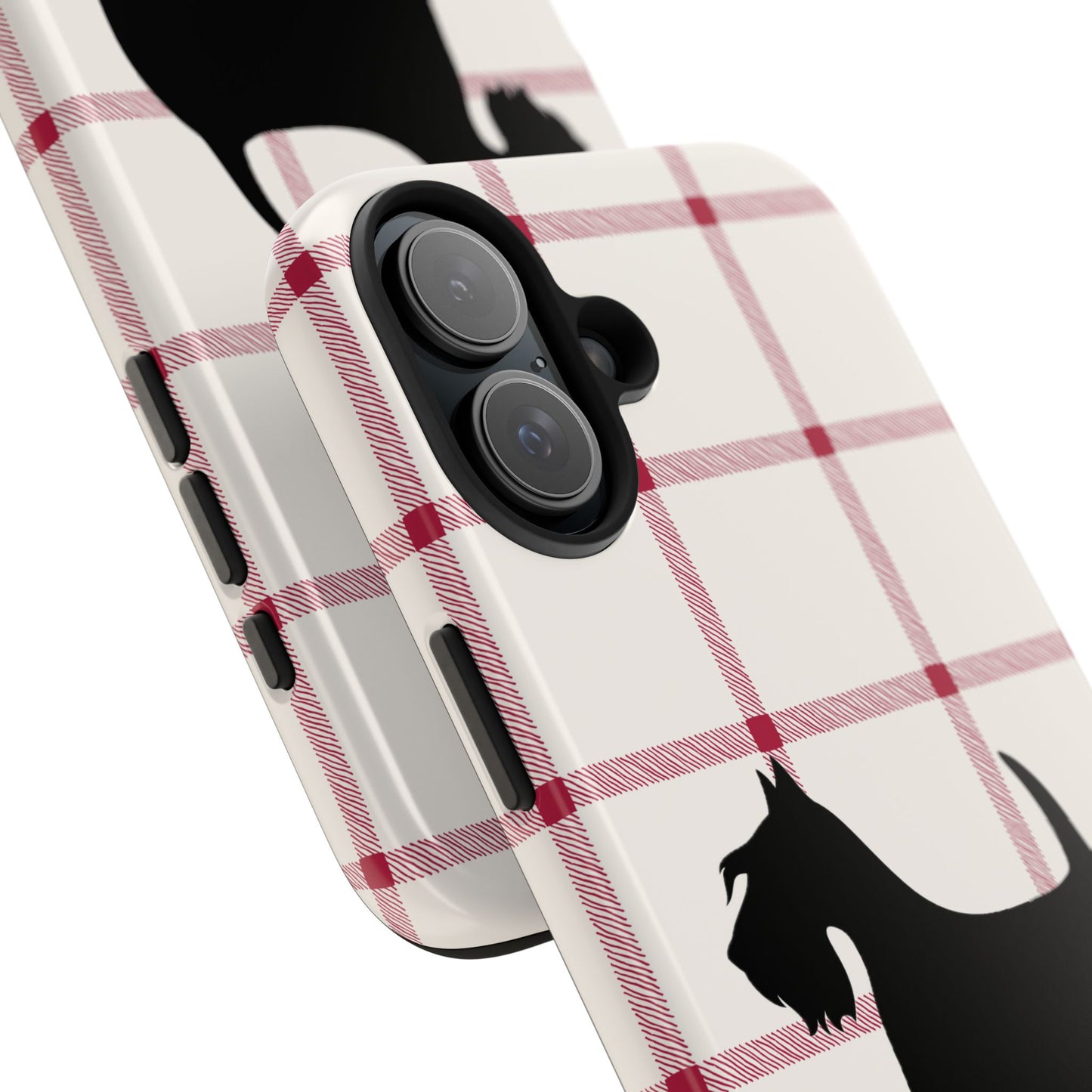 Scottish Terrier Phone Case, Tough Cases, Scottie Dog Phone Cover, Gift for Dog Lovers, Plaid Design