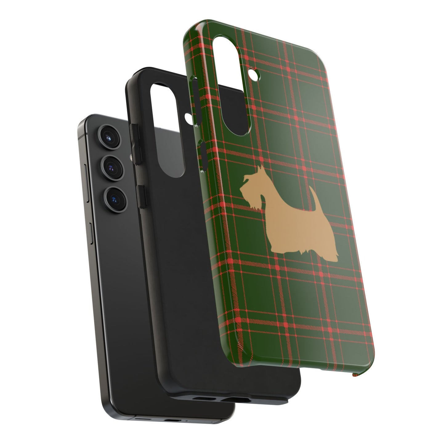 Scottish Terrier Phone Case, Tough Cases, Scottie Dog Phone Cover, Gift for Dog Lovers, Plaid Design