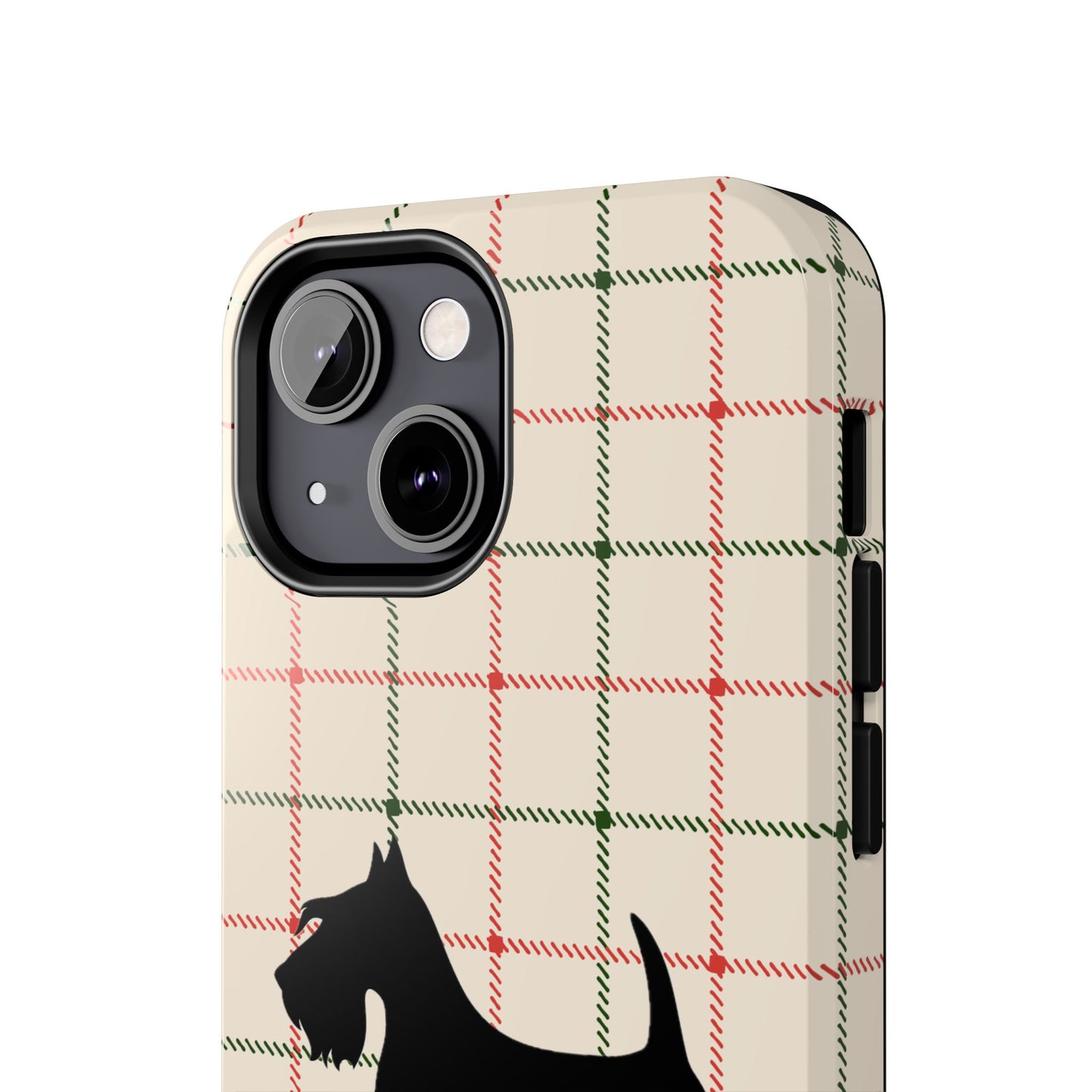 Scottish Terrier Phone Case, Tough Cases, Scottie Dog Phone Cover, Gift for Dog Lovers, Plaid Design