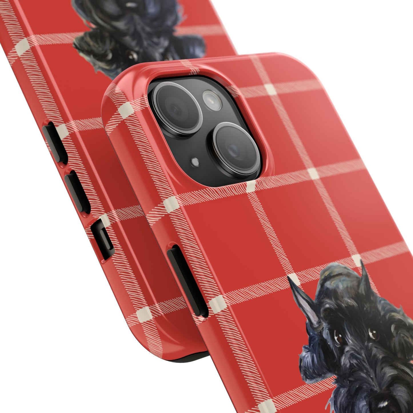 Scottish Terrier Phone Case, Tough Cases, Scottie Dog Phone Cover, Gift for Dog Lovers, Plaid Design