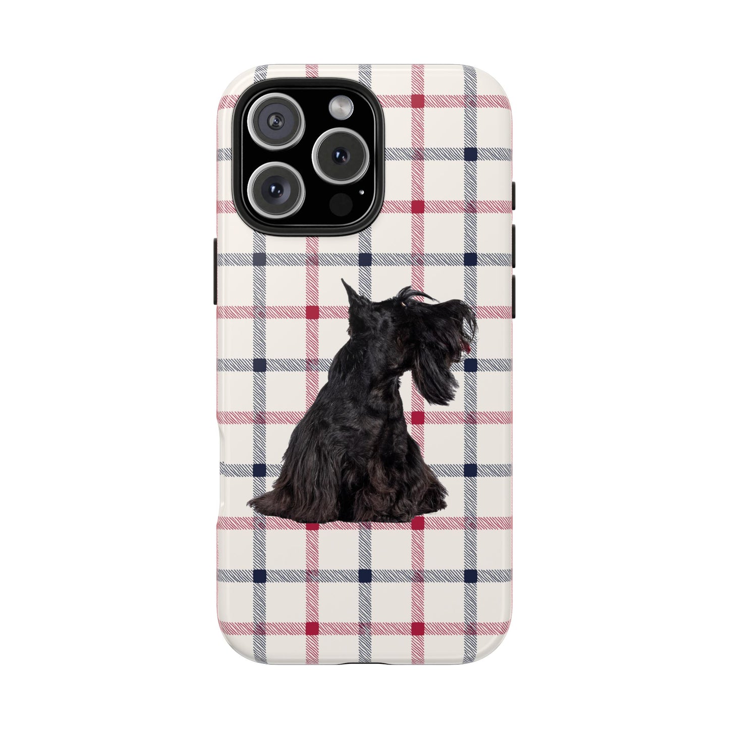 Scottish Terrier Phone Case, Tough Cases, Scottie Dog Phone Cover, Gift for Dog Lovers, Plaid Design